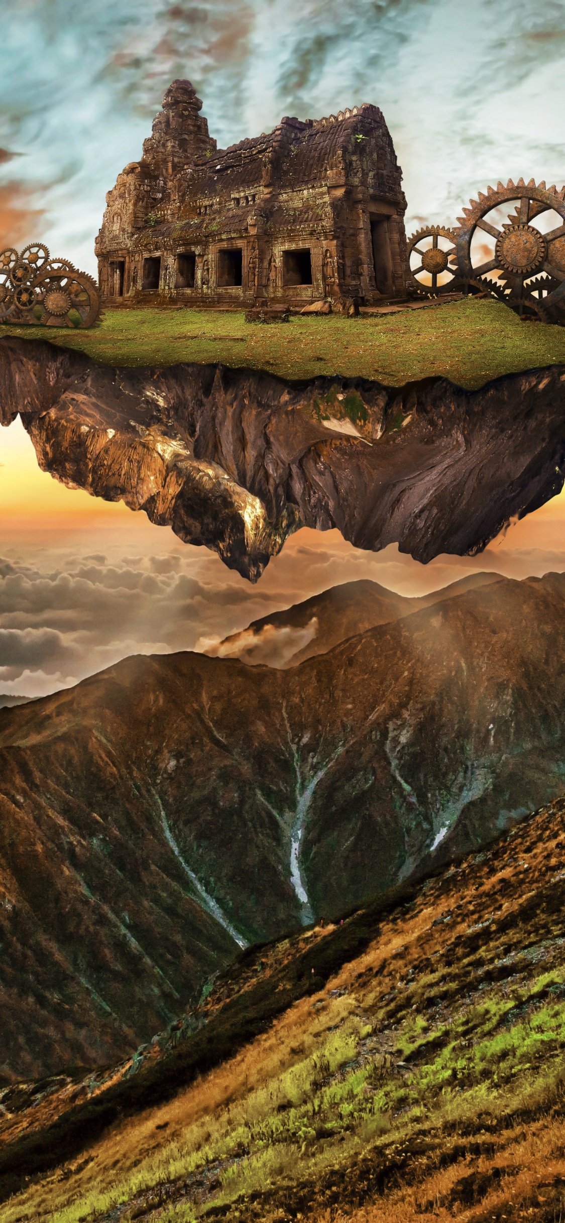 Обои природа, природный ландшафт, пейзаж, замок, рок в разрешении 1125x2436