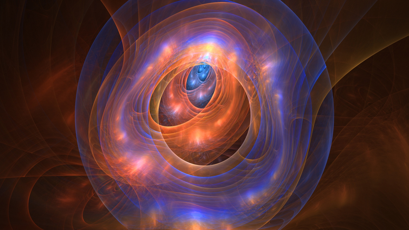 Обои фрактальное искусство, свет, круг, вихрь, сфера в разрешении 1366x768