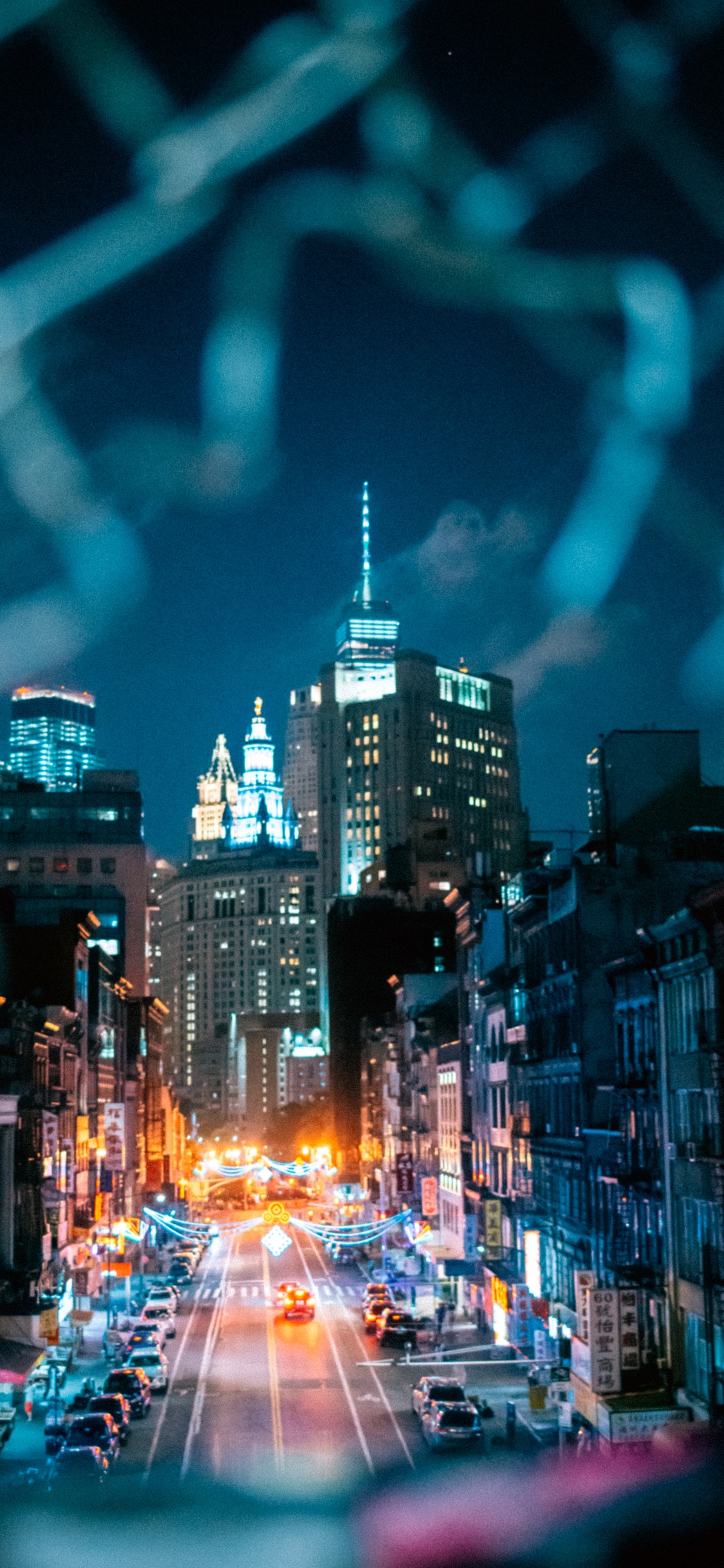 Обои городской пейзаж, метрополия, городской район, город, синий в разрешении 1125x2436