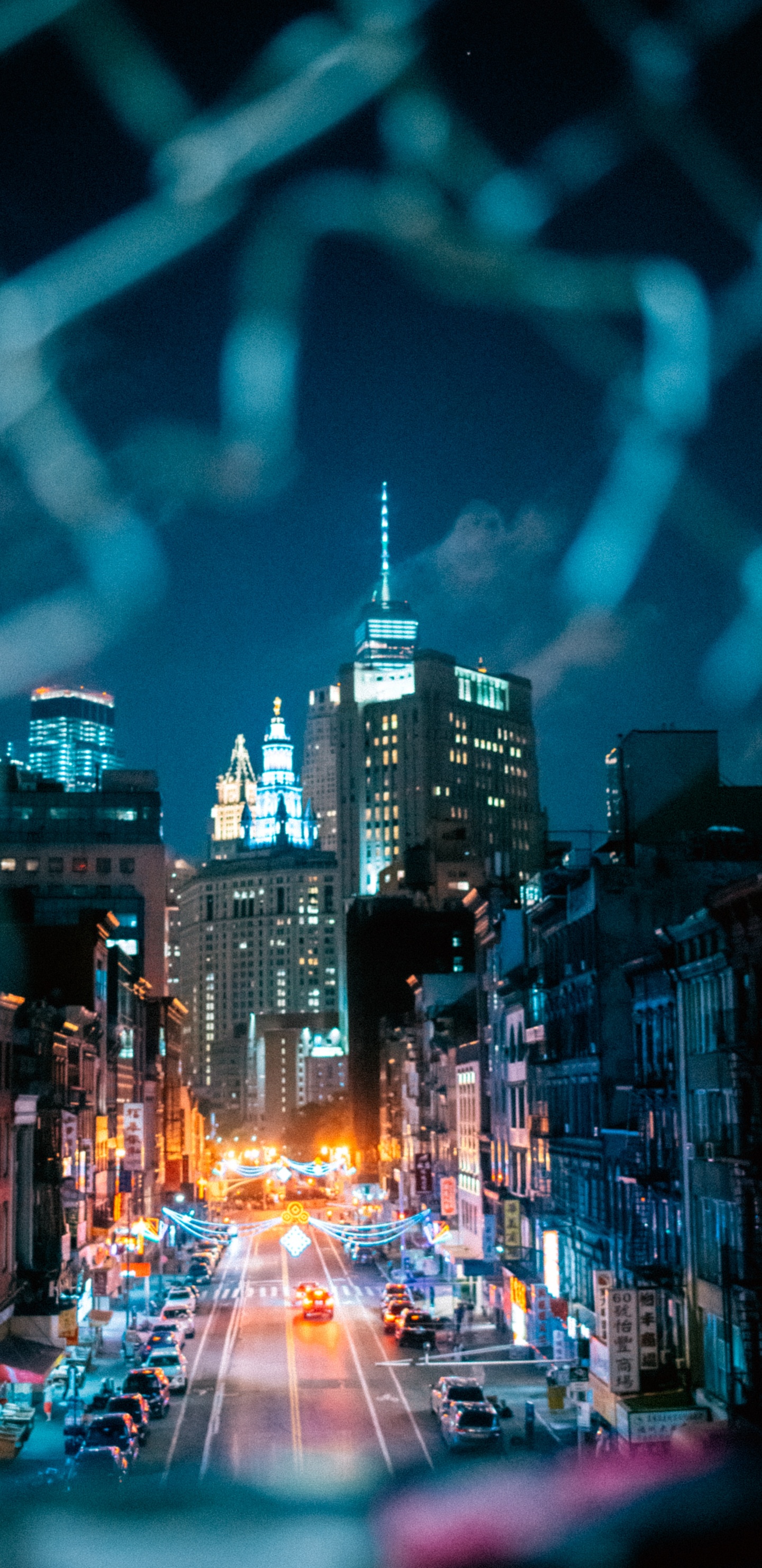 Обои городской пейзаж, метрополия, городской район, город, синий в разрешении 1440x2960