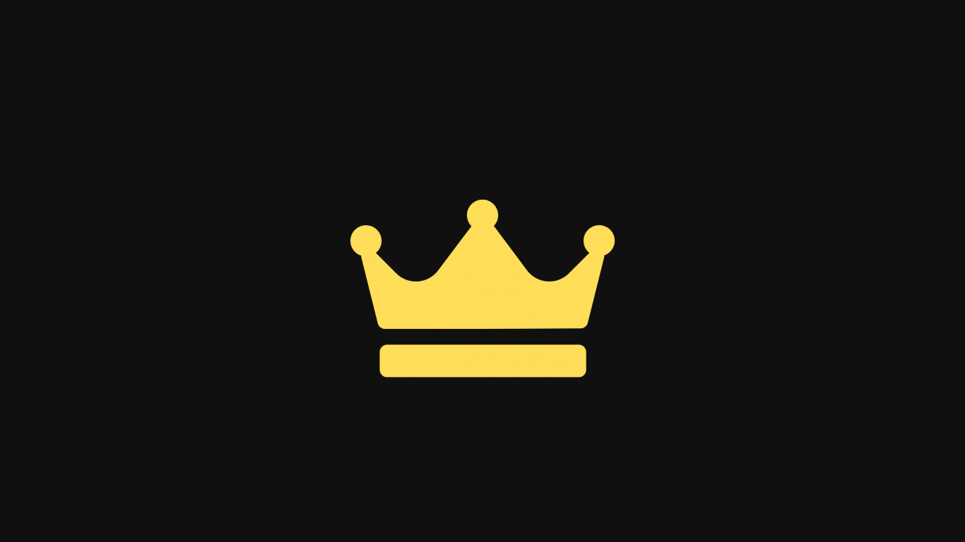 Обои черный, желтый, лого, корона, графика в разрешении 1366x768
