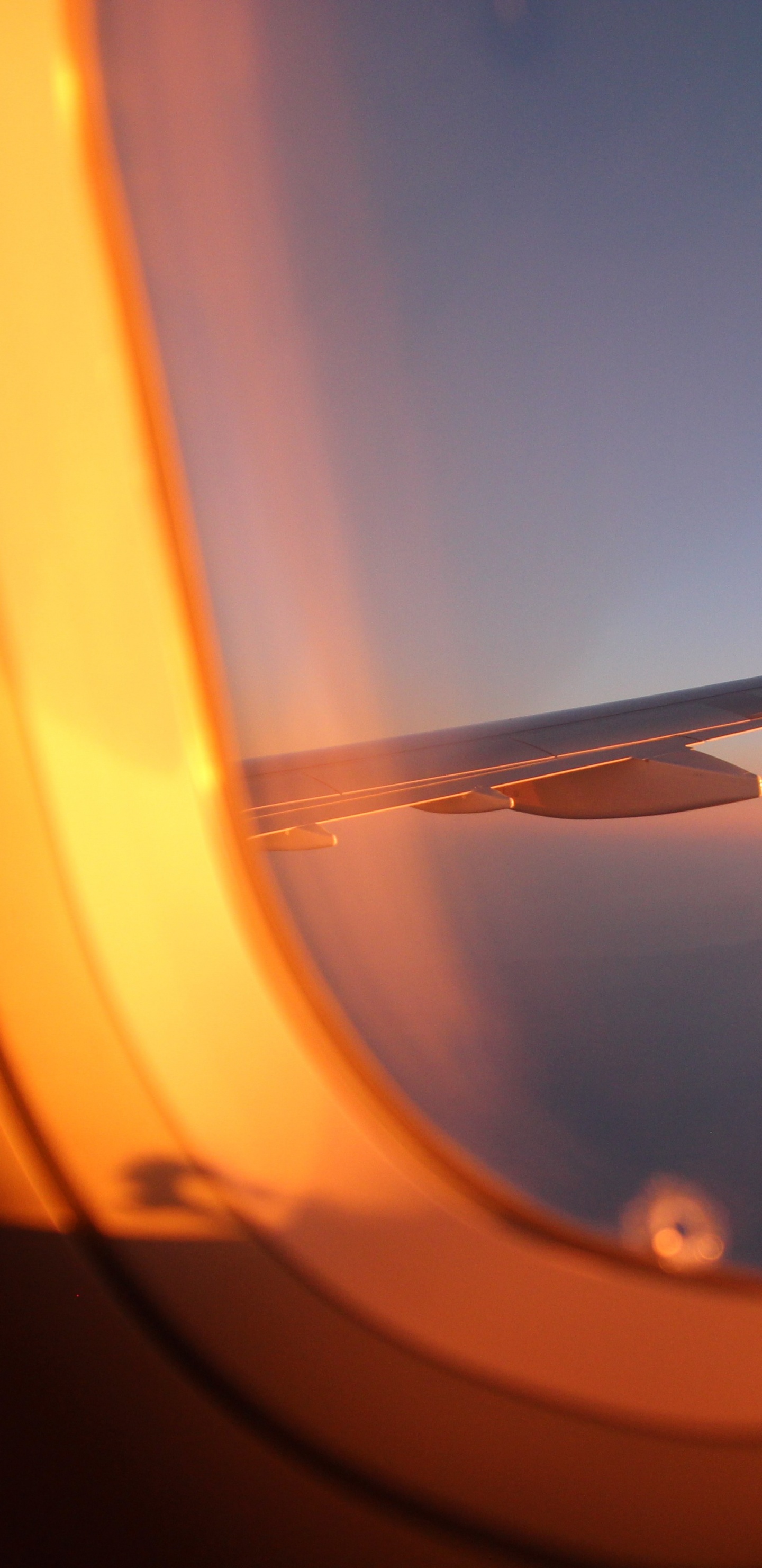 Обои самолет, самолеты, авиалайнер, Апельсин, свет в разрешении 1440x2960