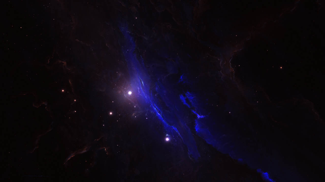 Обои туманность, астрономический объект, свет, темнота, атмосфера в разрешении 1280x720