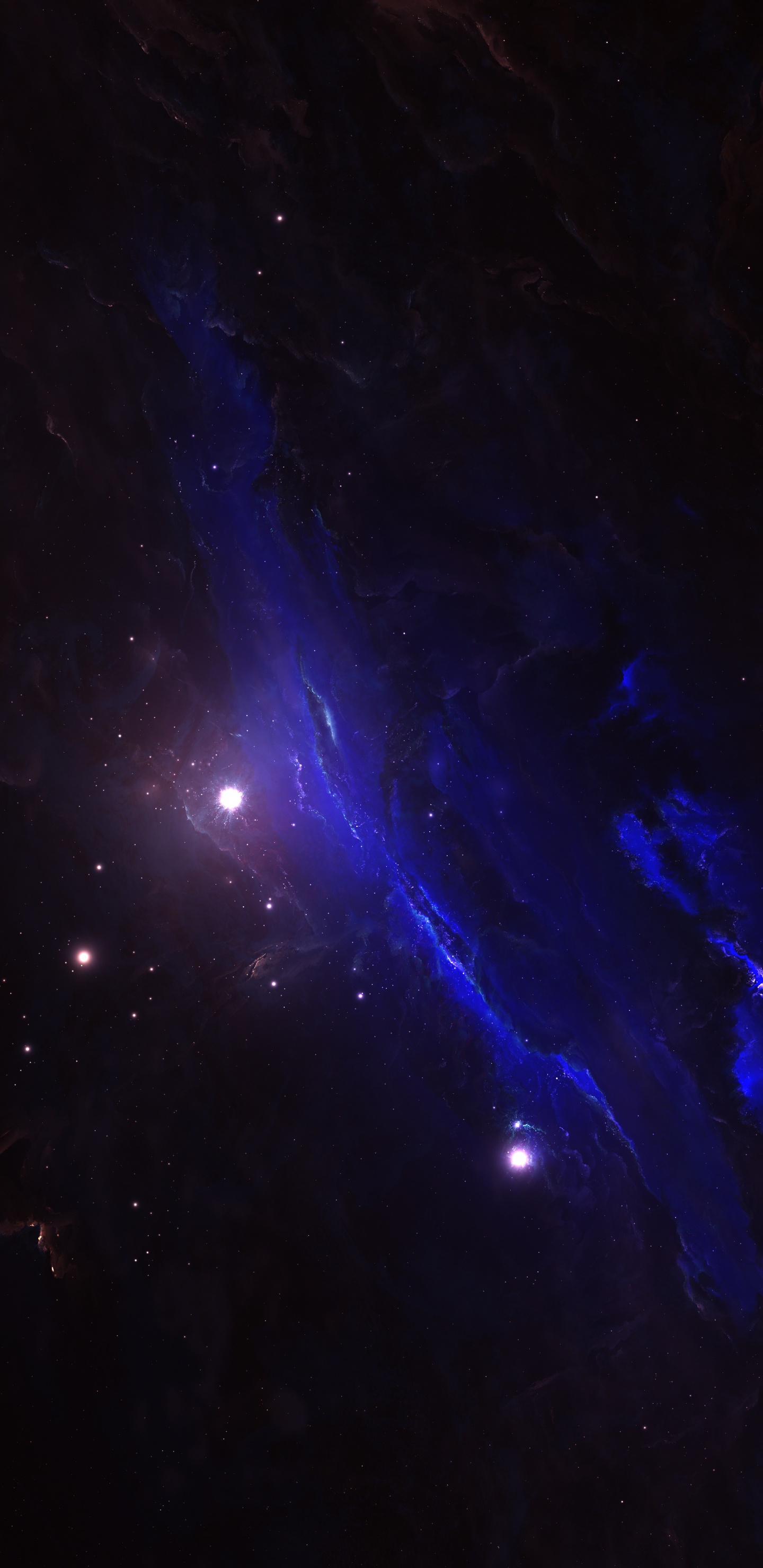 Обои туманность, астрономический объект, свет, темнота, атмосфера в разрешении 1440x2960