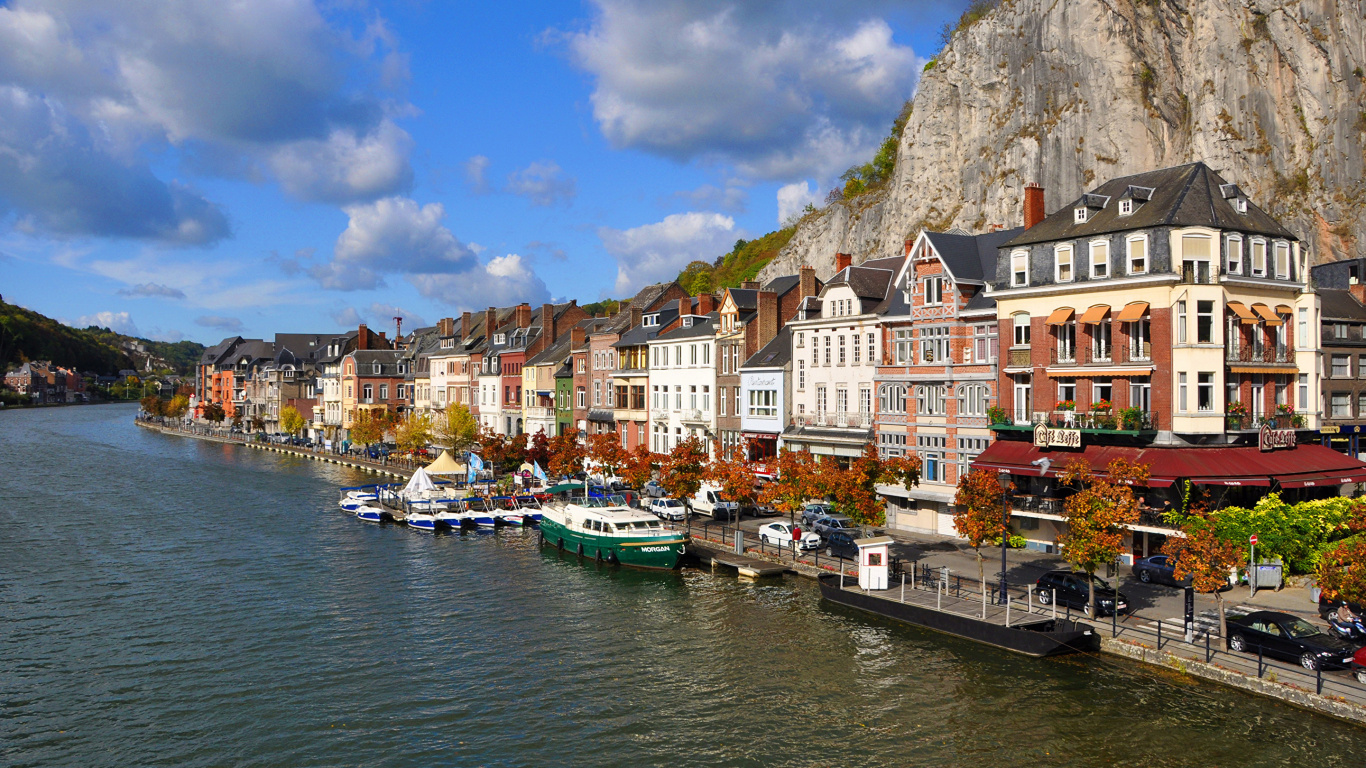 Обои Динан, Битва Динан, водный путь, городок, перевозка воды в разрешении 1366x768