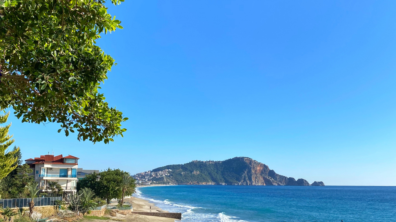 Обои Клеопатра Бич, побережье, вода, растение, гидроресурсы в разрешении 1366x768