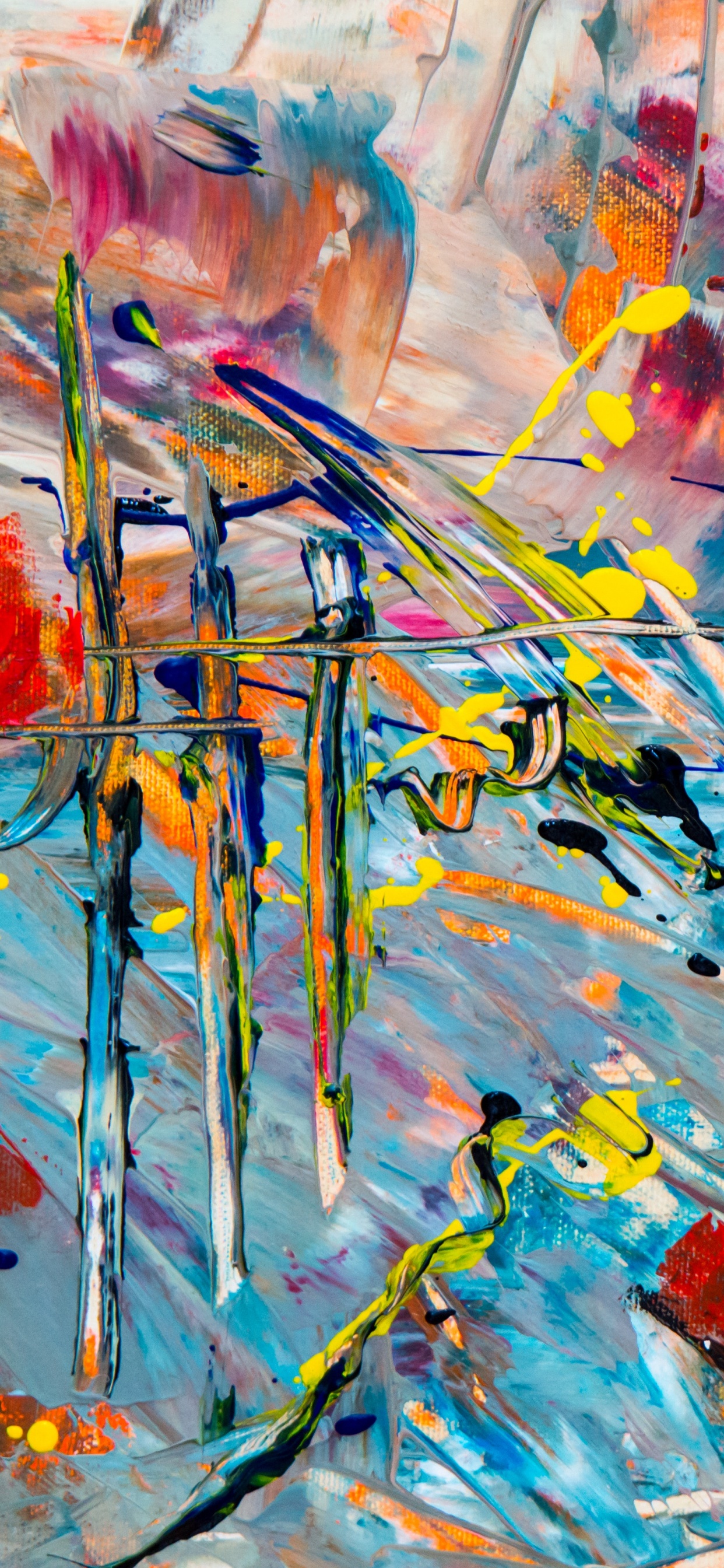 Обои абстрактное искусство, живопись, абстрактный экспрессионизм, арт, текстура в разрешении 1242x2688