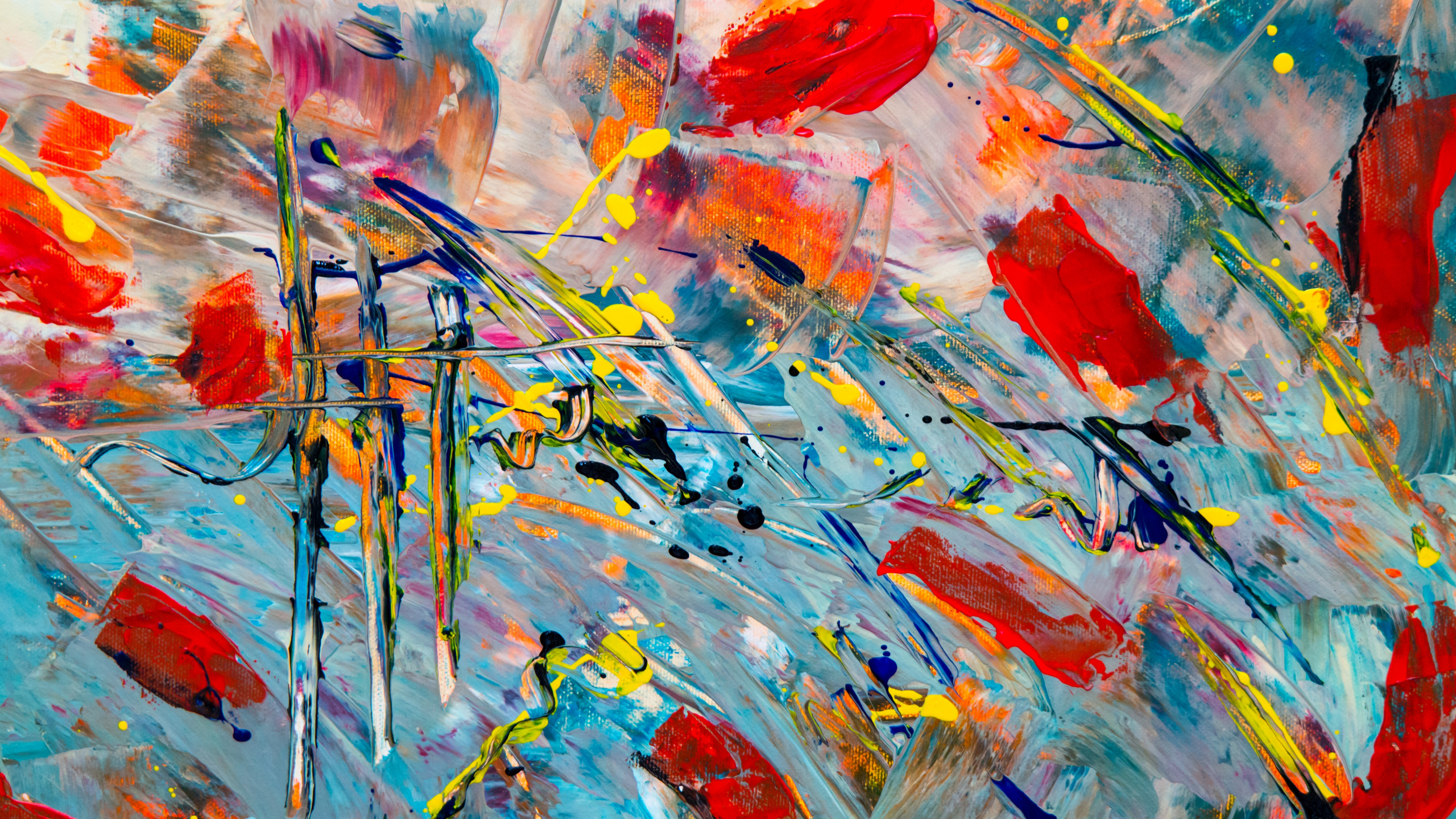 Обои абстрактное искусство, живопись, абстрактный экспрессионизм, арт, текстура в разрешении 2560x1440