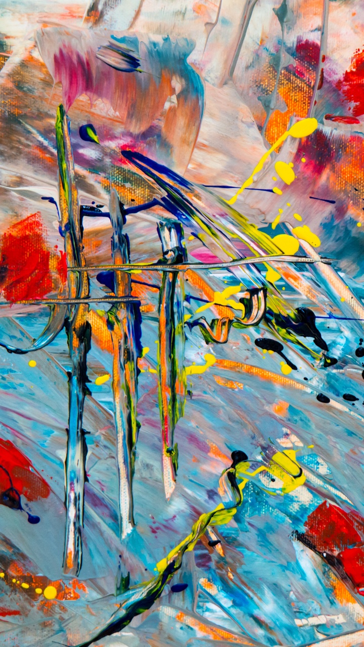 Обои абстрактное искусство, живопись, абстрактный экспрессионизм, арт, текстура в разрешении 720x1280