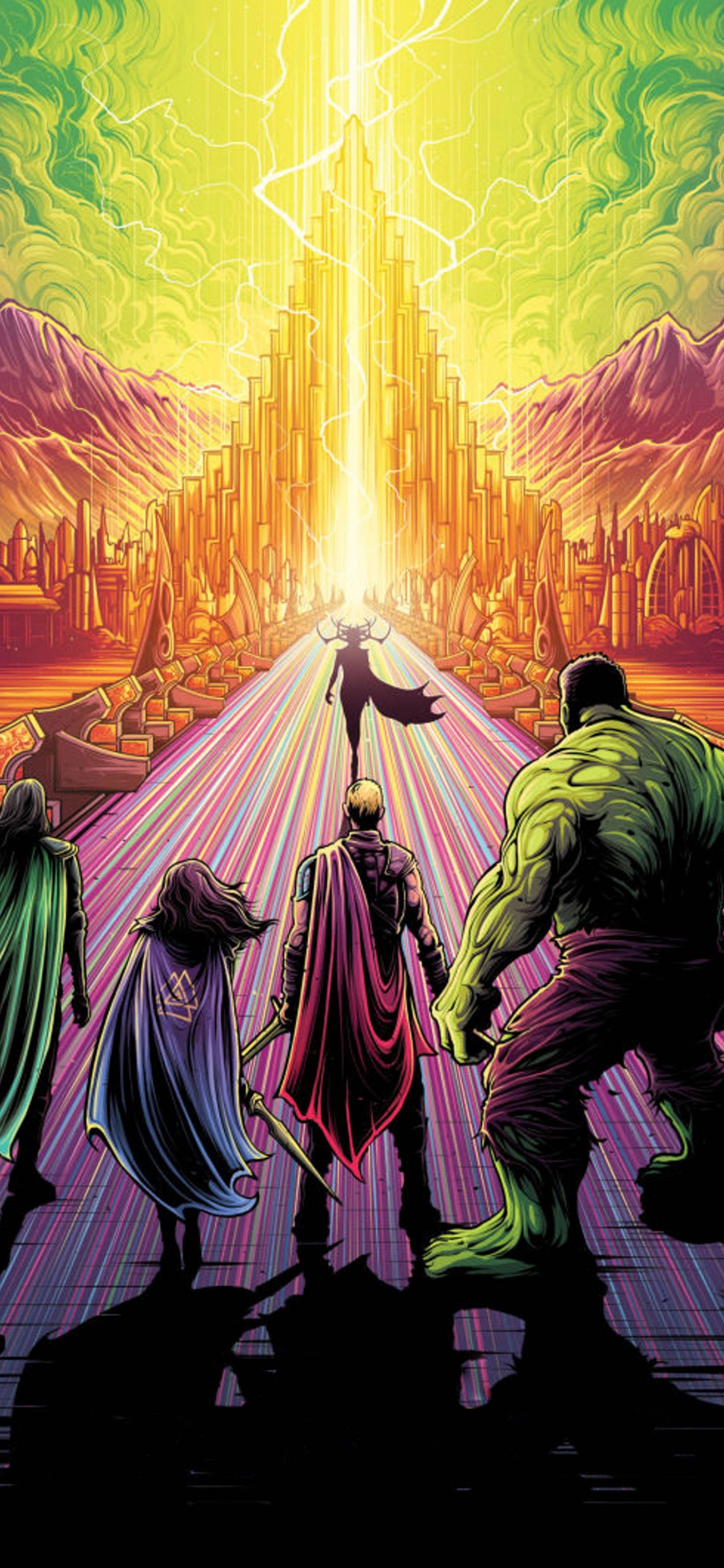 Обои Тор Рагнарёк арт, Тор Рагнарок, Крис Хемсворт, постер, арт в разрешении 1242x2688