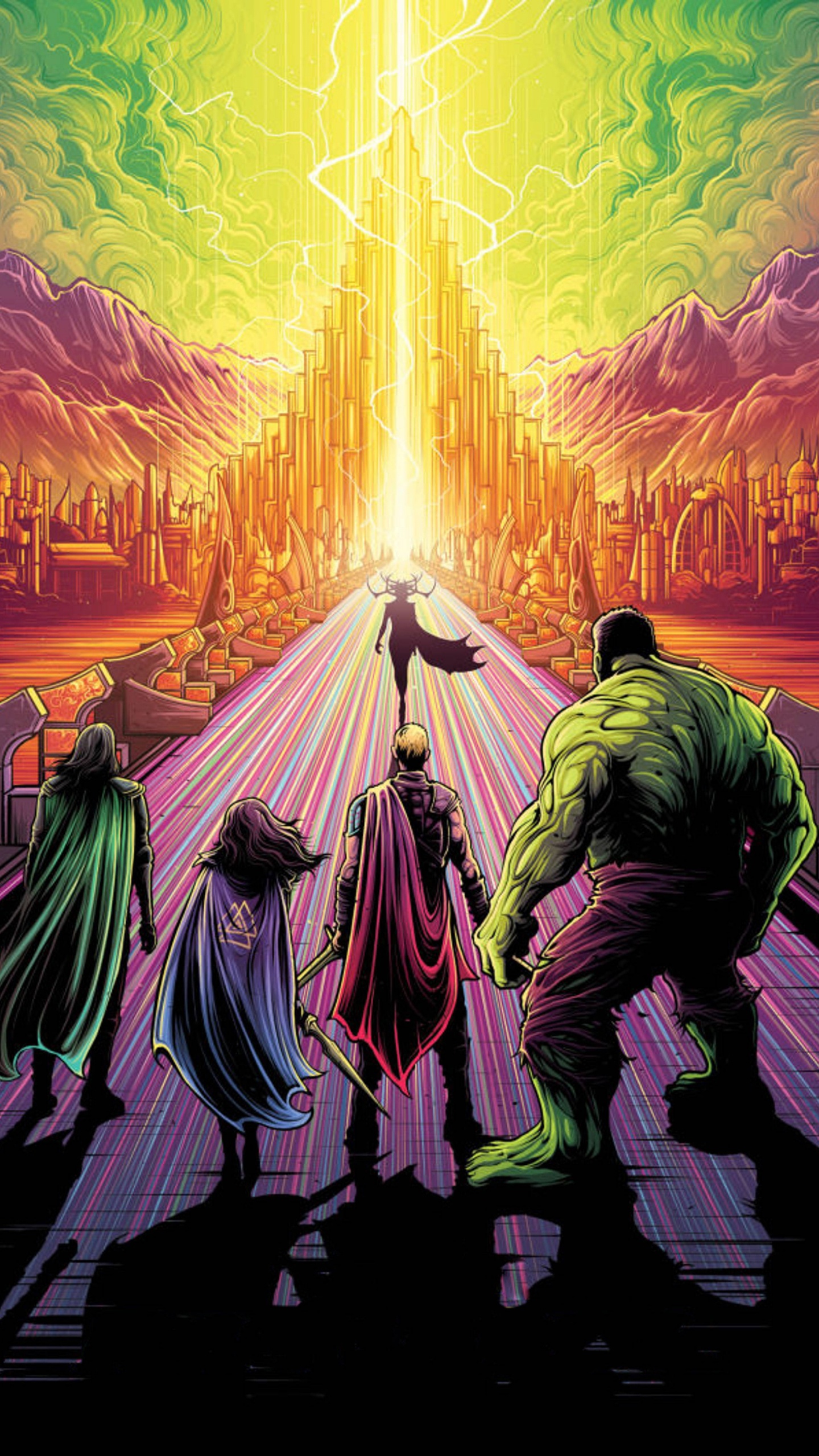 Обои Тор Рагнарёк арт, Тор Рагнарок, Крис Хемсворт, постер, арт в разрешении 1440x2560