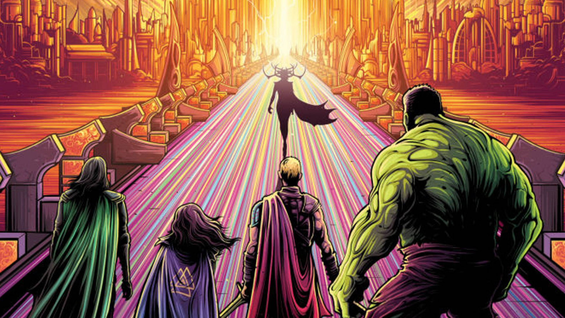 Обои Тор Рагнарёк арт, Тор Рагнарок, Крис Хемсворт, постер, арт в разрешении 1920x1080