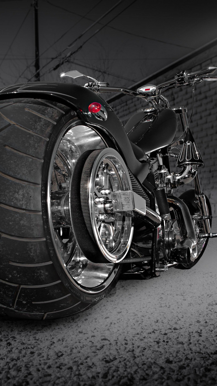 Обои Чоппер, мотоцикл, шина, автомобильные шины, черный в разрешении 750x1334