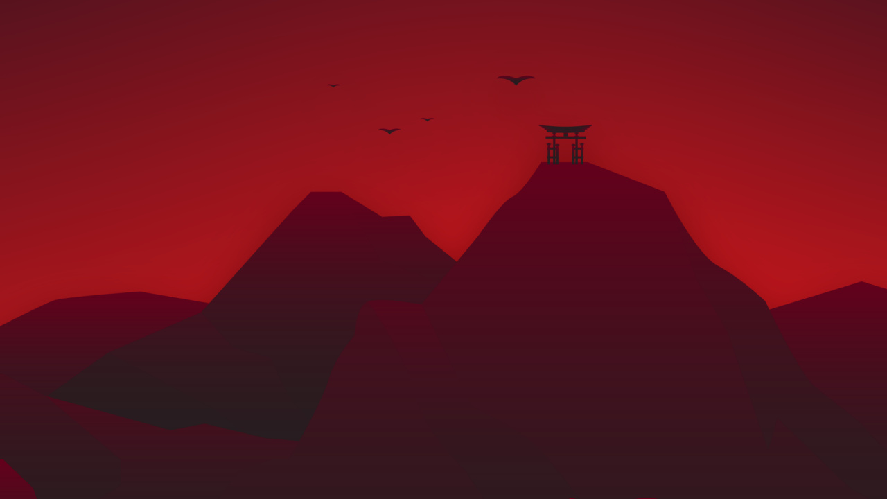 Обои геометрия, математика, атмосфера, птица, сумрак в разрешении 1280x720