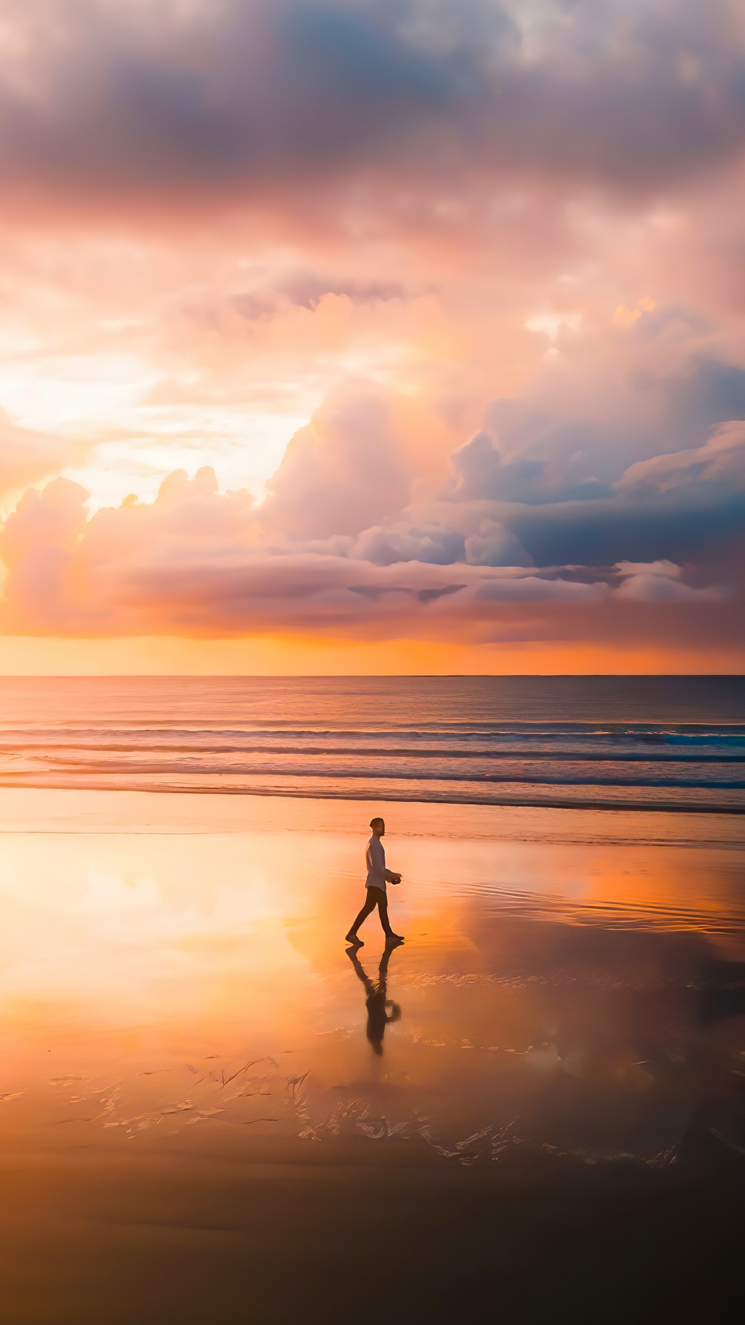 Обои вода, облако, атмосфера, послесвечение, Люди в природе в разрешении 1080x1920