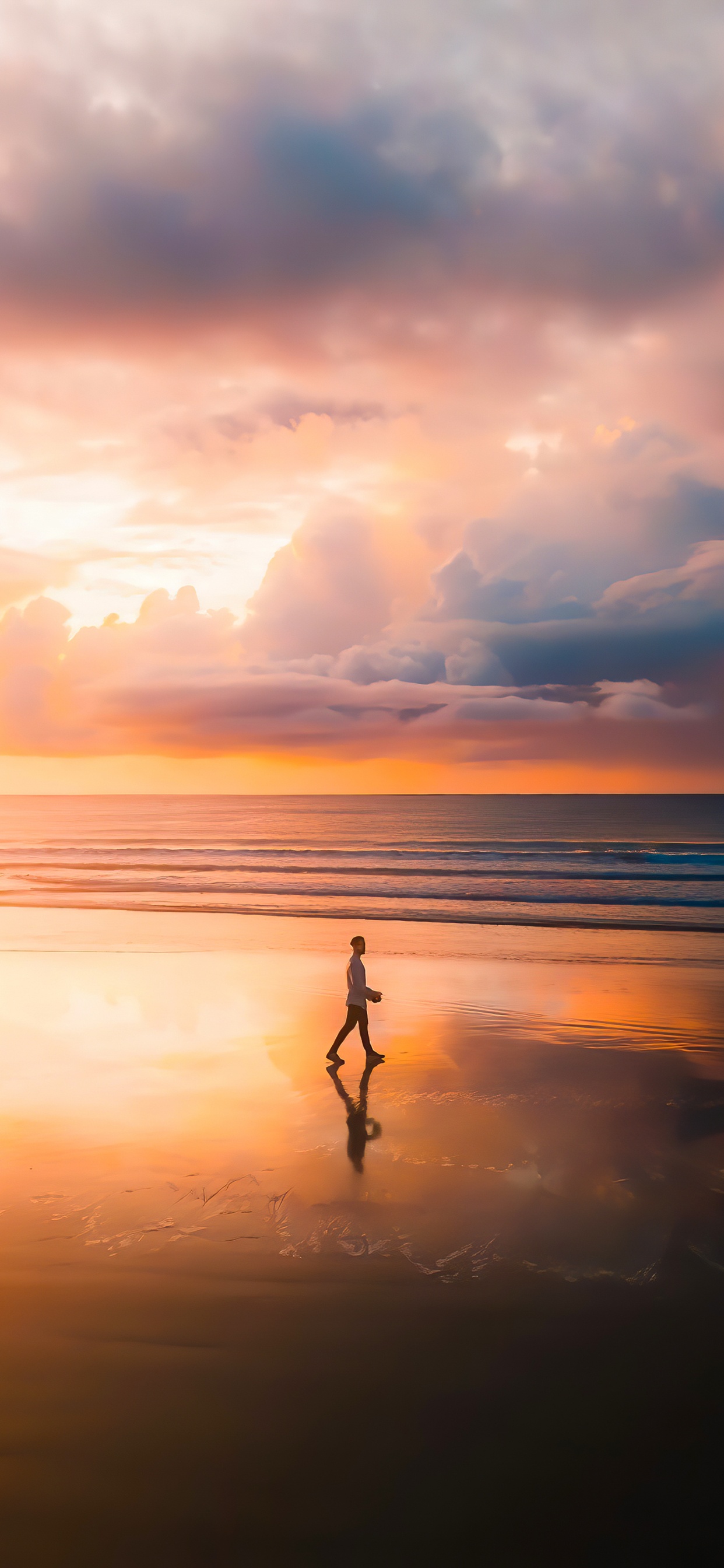 Обои вода, облако, атмосфера, послесвечение, Люди в природе в разрешении 1242x2688