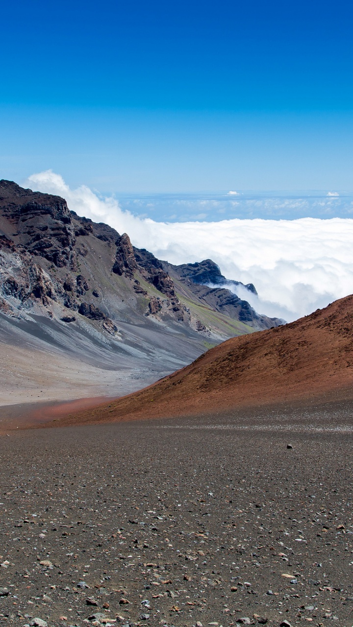 Обои Haleakal, горный рельеф, гора, нагорье, дикая местность в разрешении 720x1280