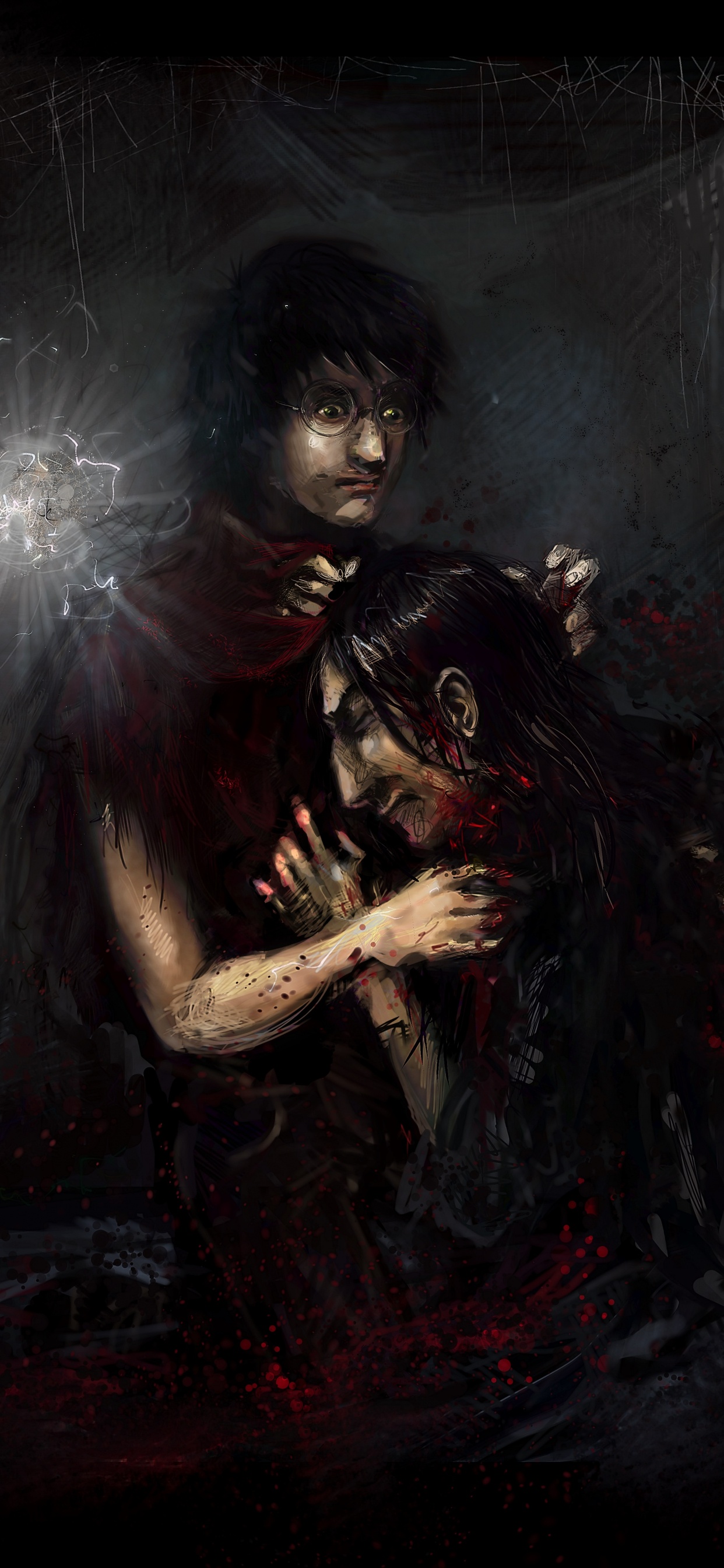 Обои темнота, Гарри Поттер, полночь, спелеотуризм, Вселенная Гарри Поттера в разрешении 1242x2688