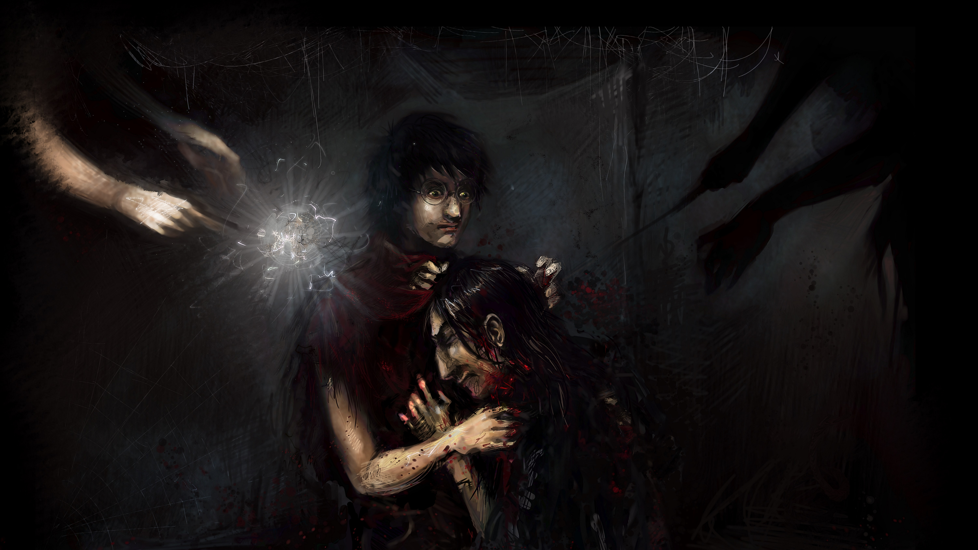 Обои темнота, Гарри Поттер, полночь, спелеотуризм, Вселенная Гарри Поттера в разрешении 3840x2160