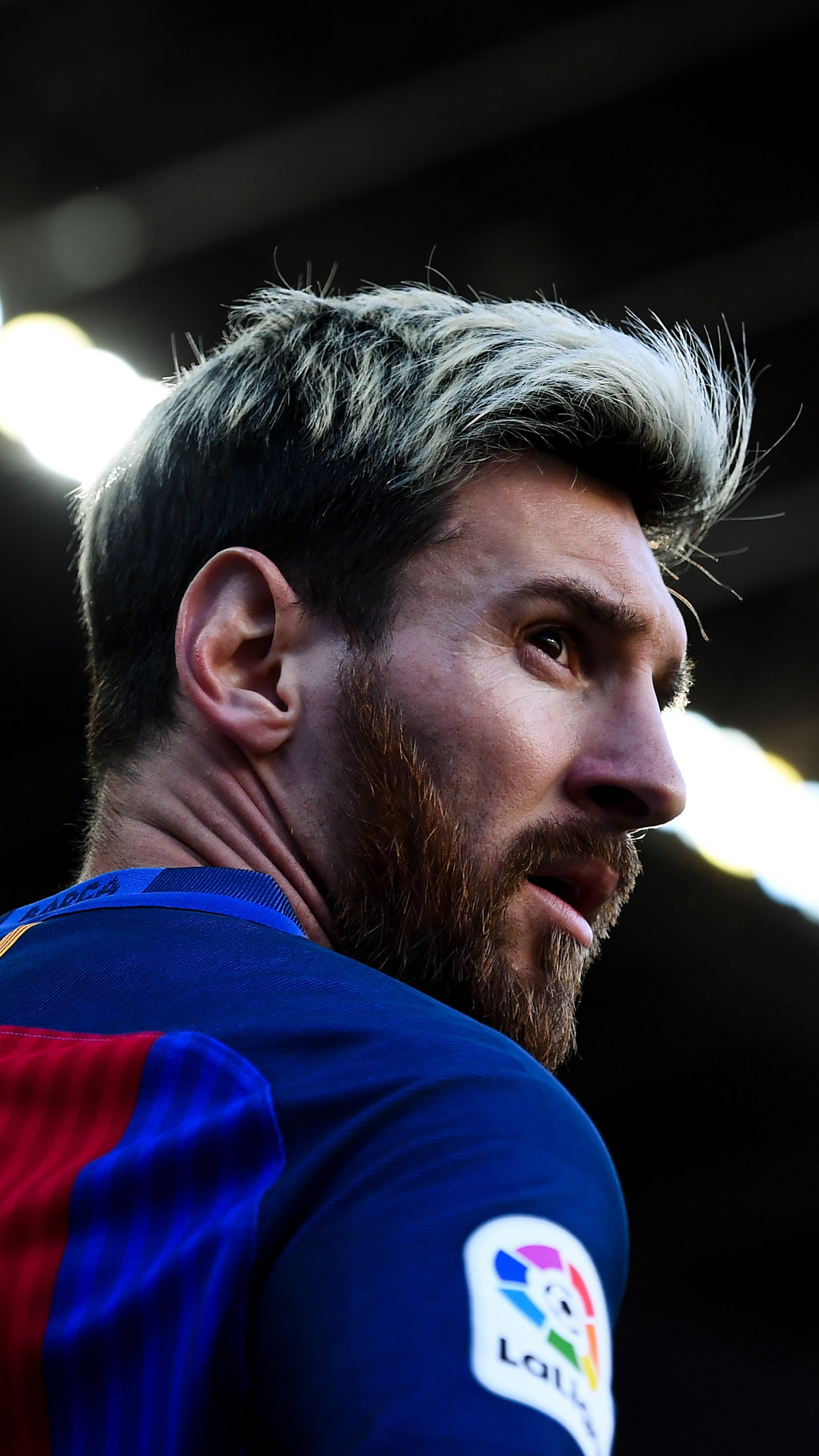 Обои Лионель Месси, ФК Барселона, волосы на лице, борода, игрок в разрешении 1440x2560