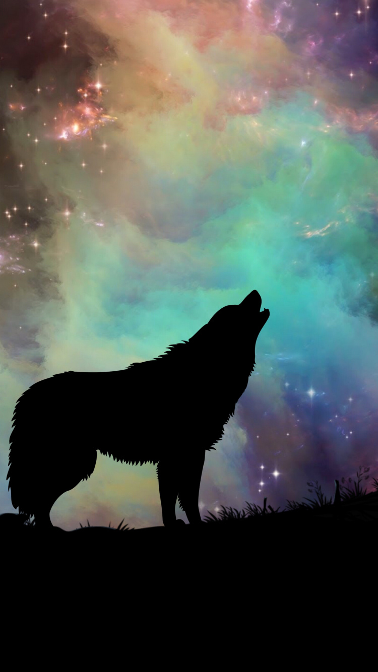 Обои пурпур, ночь, звездное небо, небо, тьма в разрешении 750x1334