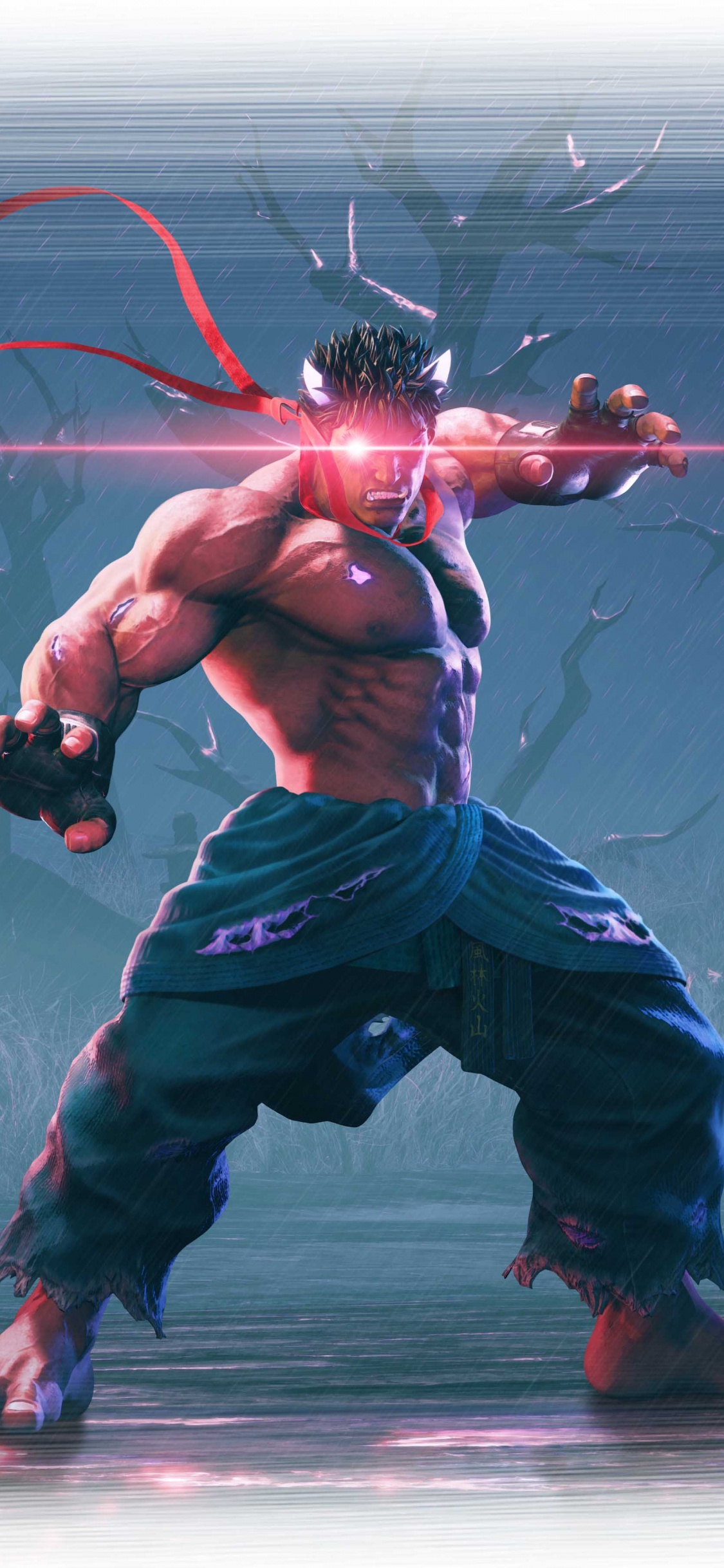 Обои уличный Боец V, Рю, капком, фигурка, супергерой в разрешении 1125x2436