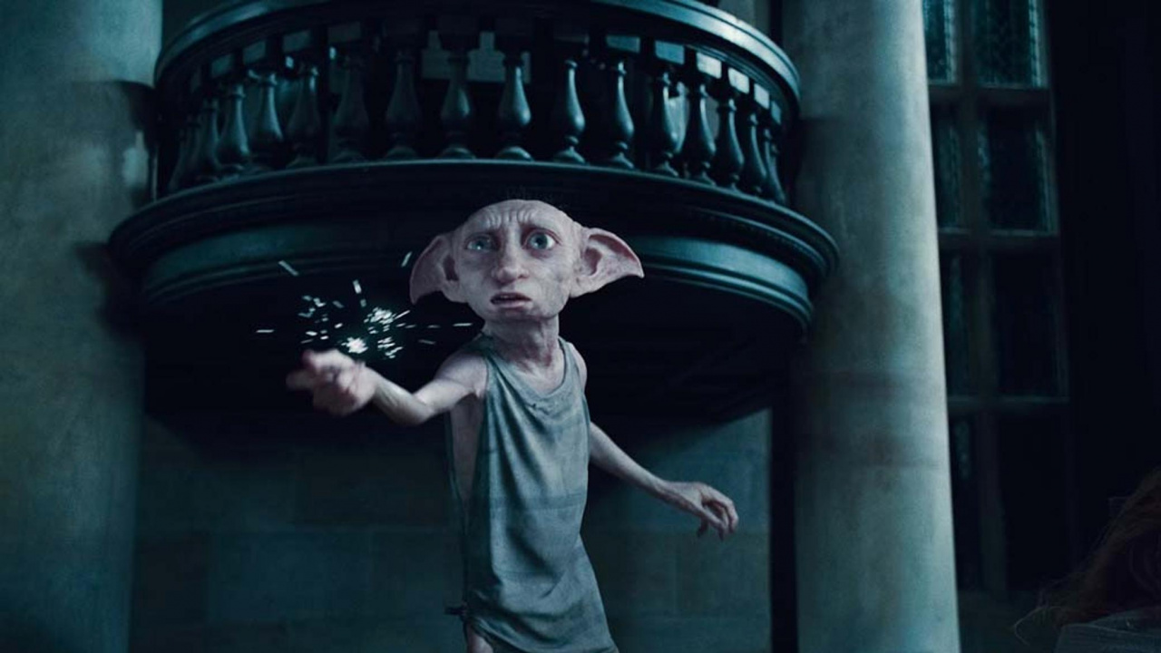 Обои Домашний эльф Добби, Гарри Поттер, Драко Малфой, полночь, эльф в разрешении 1280x720