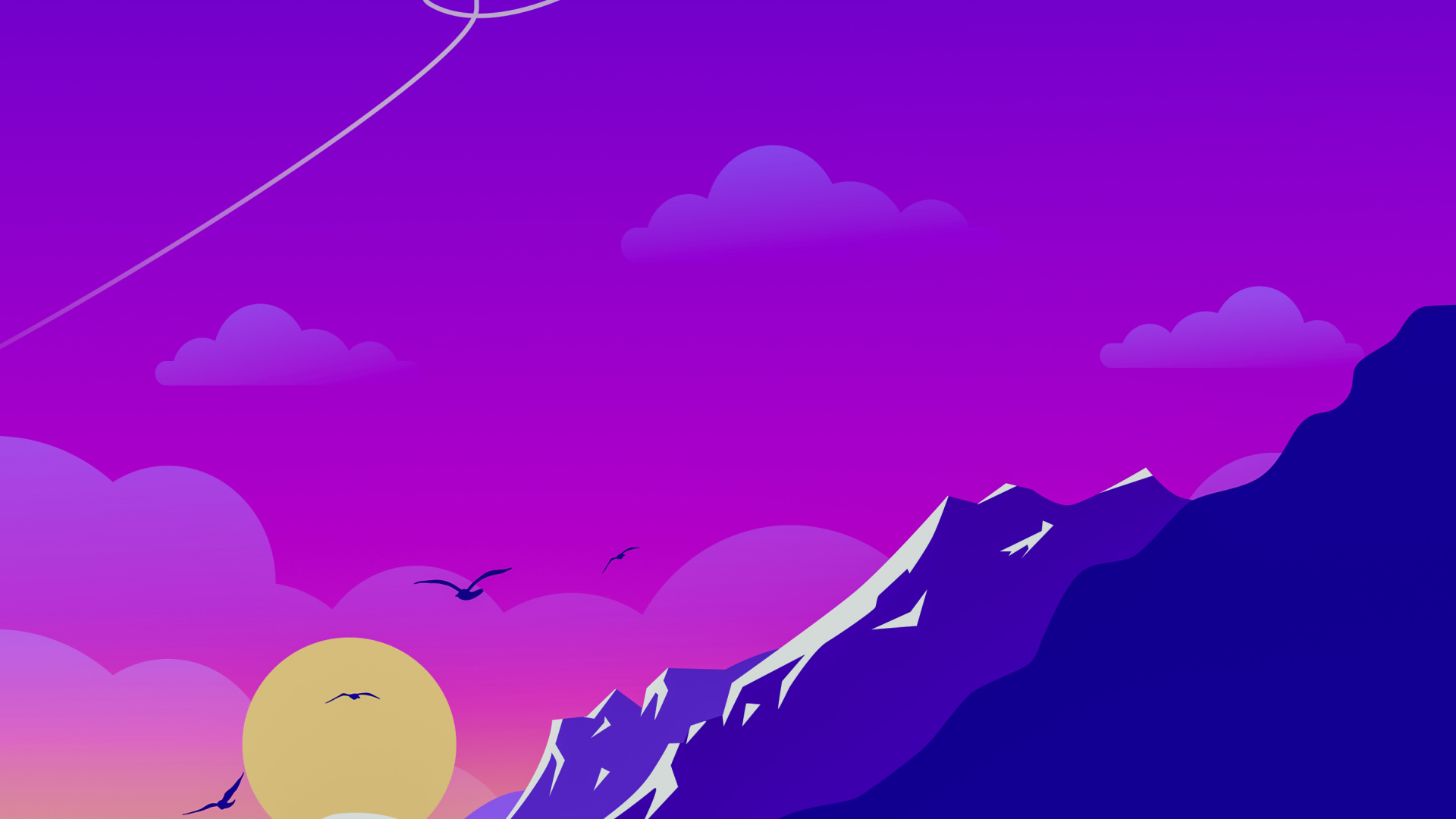 Обои атмосфера, пурпур, лазурный, Фиолетовый, арт в разрешении 1920x1080