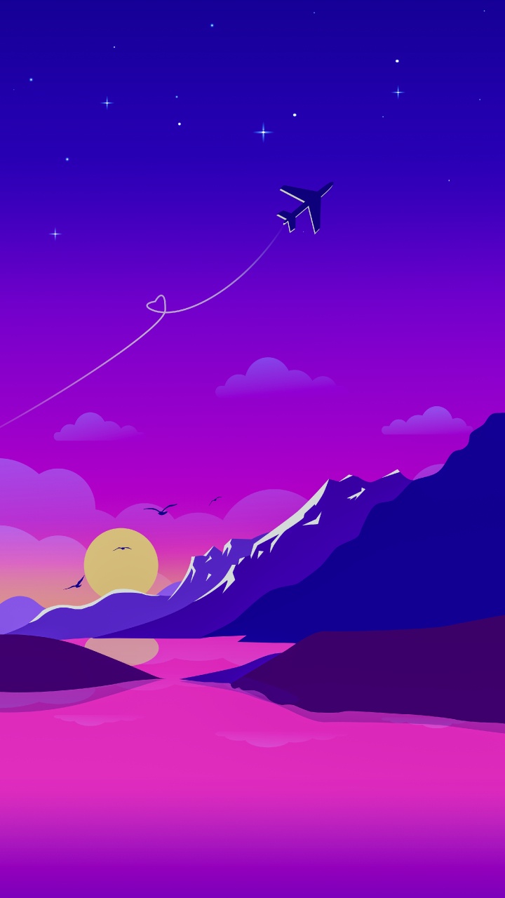 Обои атмосфера, пурпур, лазурный, Фиолетовый, арт в разрешении 720x1280