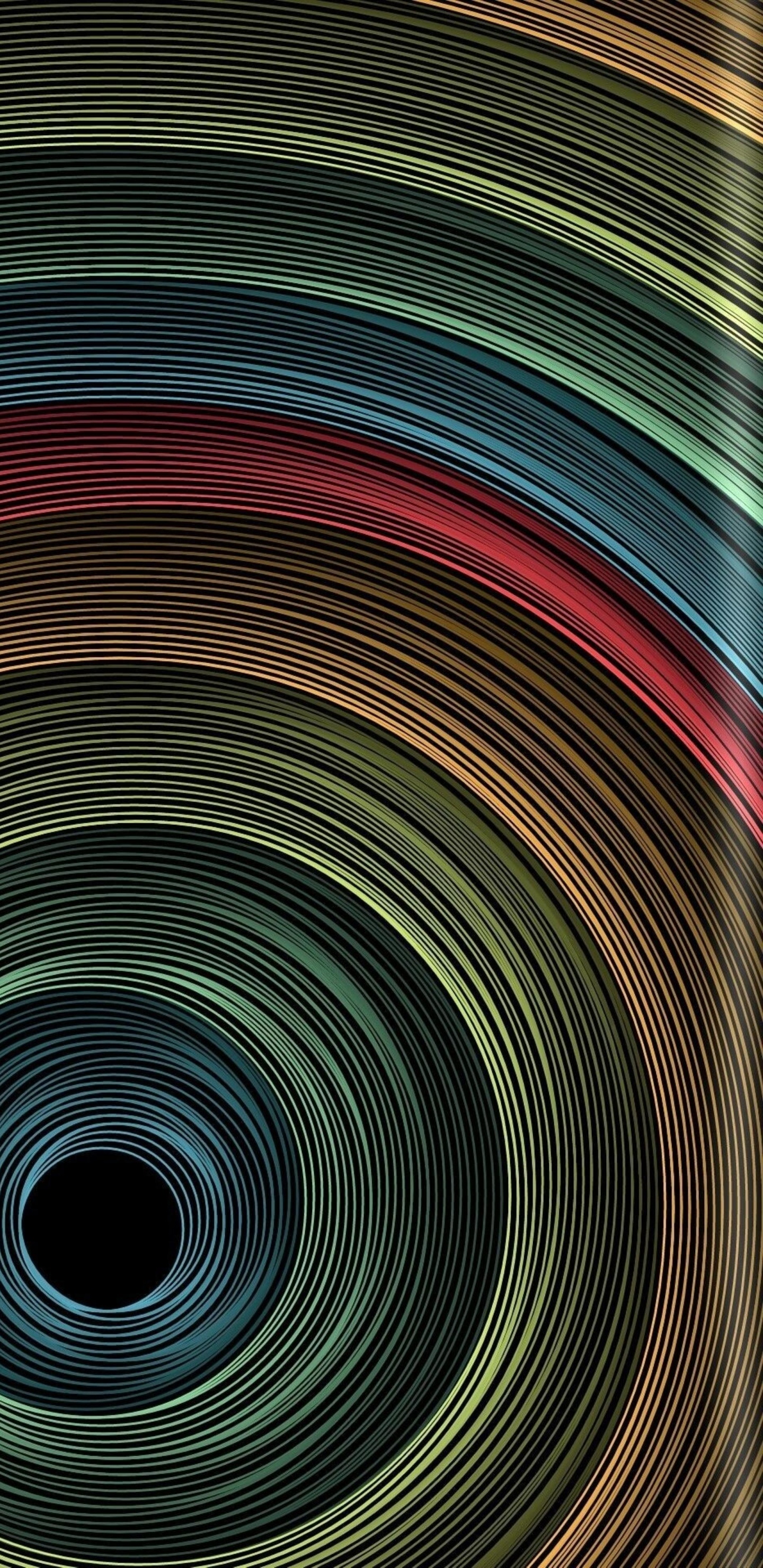 Обои красочность, вода, свет, черный, линия в разрешении 1440x2960