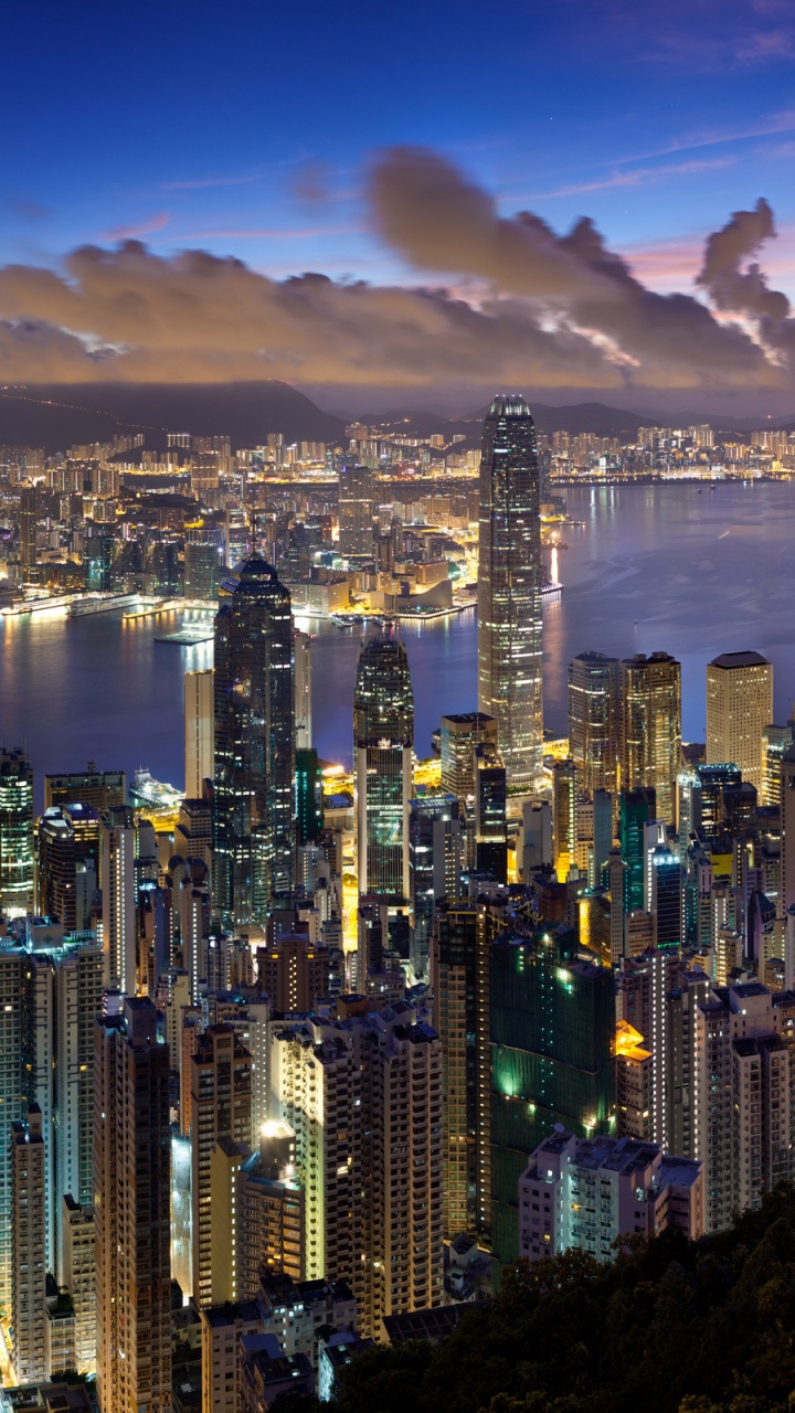 Обои Гонконг, городской пейзаж, город, метрополия, городской район в разрешении 720x1280