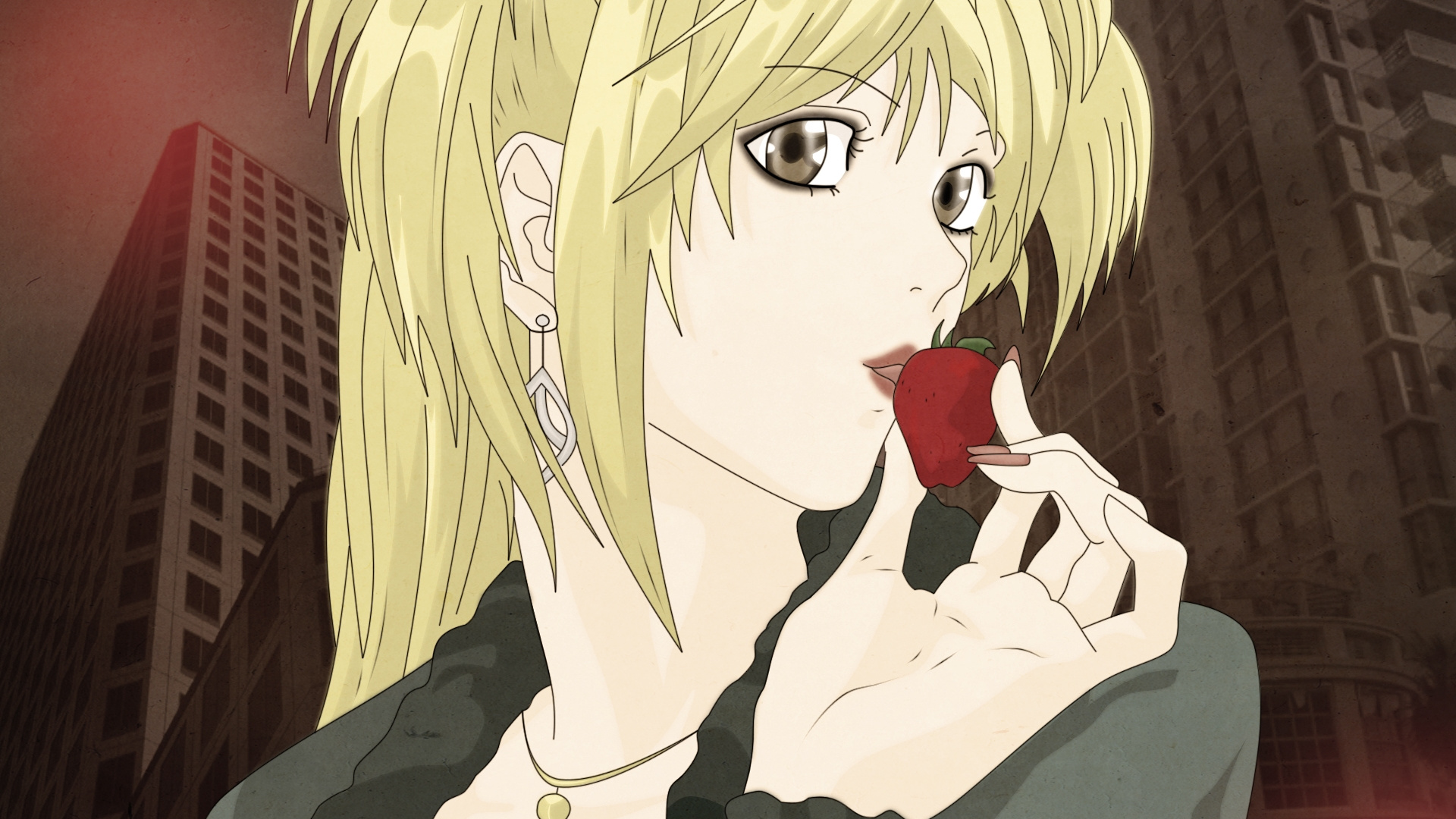 Обои Миса аманэ, Ягами Лайт, волосы, мультфильм, Мелло в разрешении 1920x1080