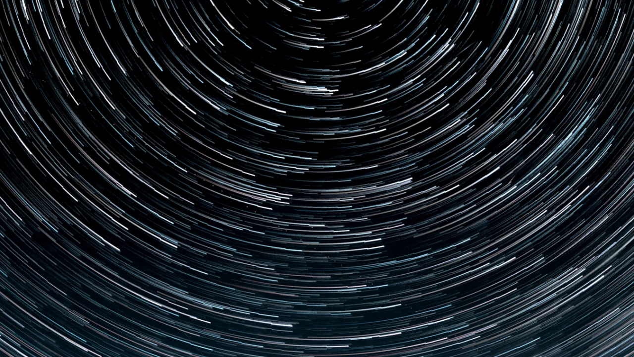 Обои звезды на длинной выдержке, Звездный след, звезда, астрофотография, экспозиция в разрешении 1280x720