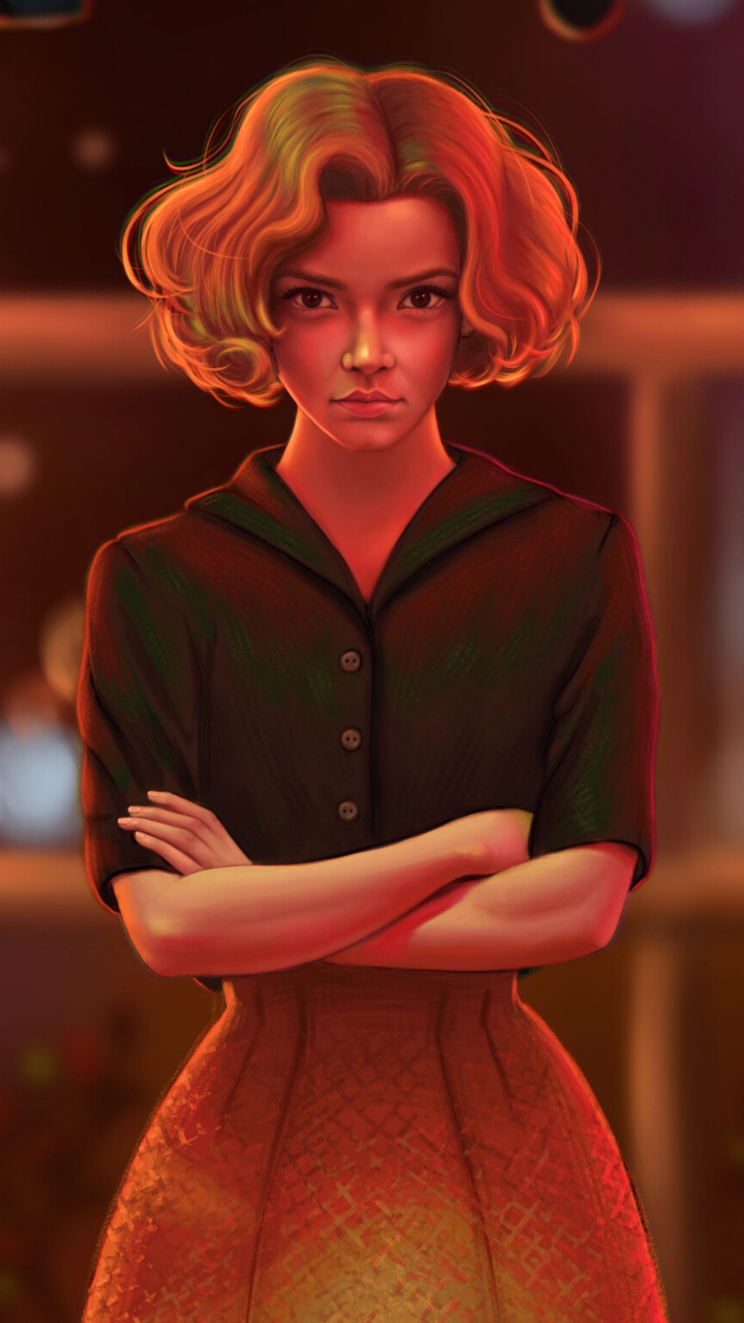 Обои Бет Хармон, телевидение, губа, прическа, Оранжевый цвет в разрешении 1080x1920