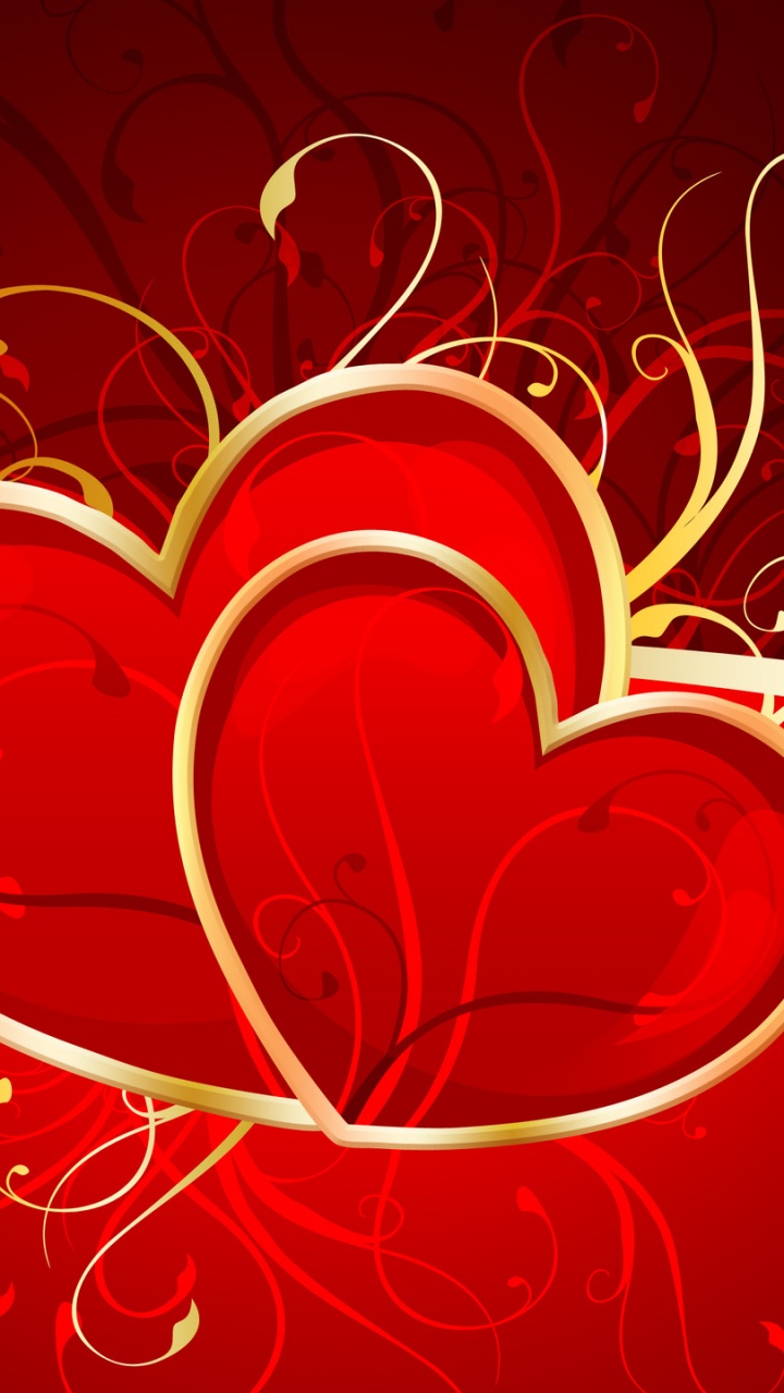 Обои сердце, графика, иллюстрация, текст, красный цвет в разрешении 720x1280