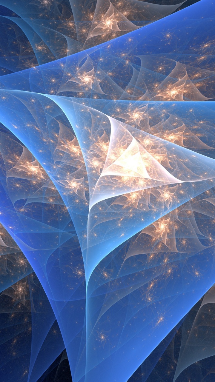 Обои фрактальное искусство, синий, космос, линия, атмосфера в разрешении 720x1280