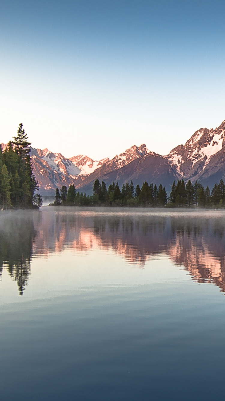 Обои отражение, природа, гора, озеро, вода в разрешении 750x1334