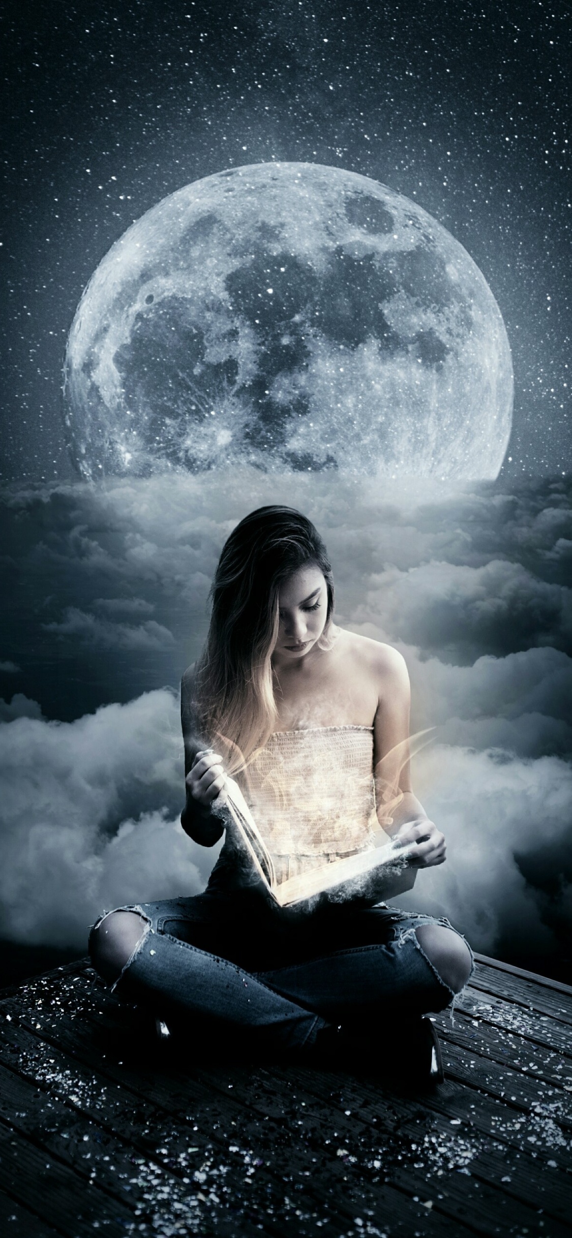 Обои Тикток, ютуб, атмосфера, луна, свет в разрешении 1125x2436