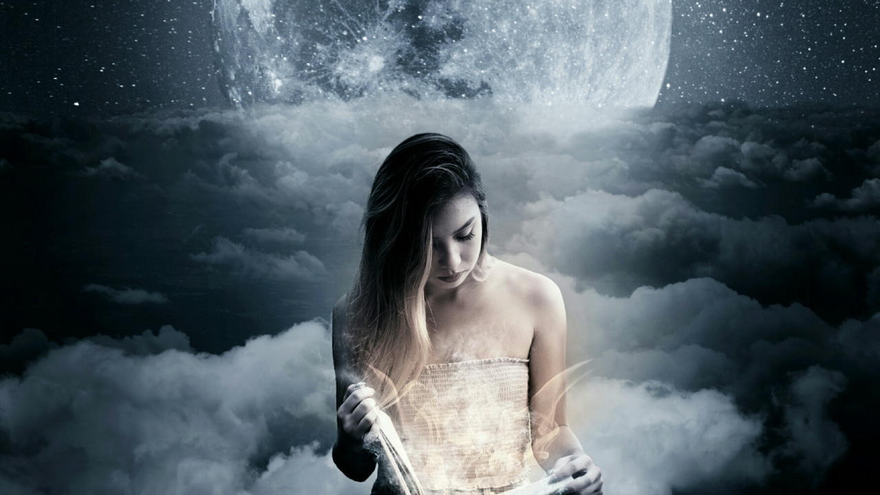 Обои Тикток, ютуб, атмосфера, луна, свет в разрешении 1280x720