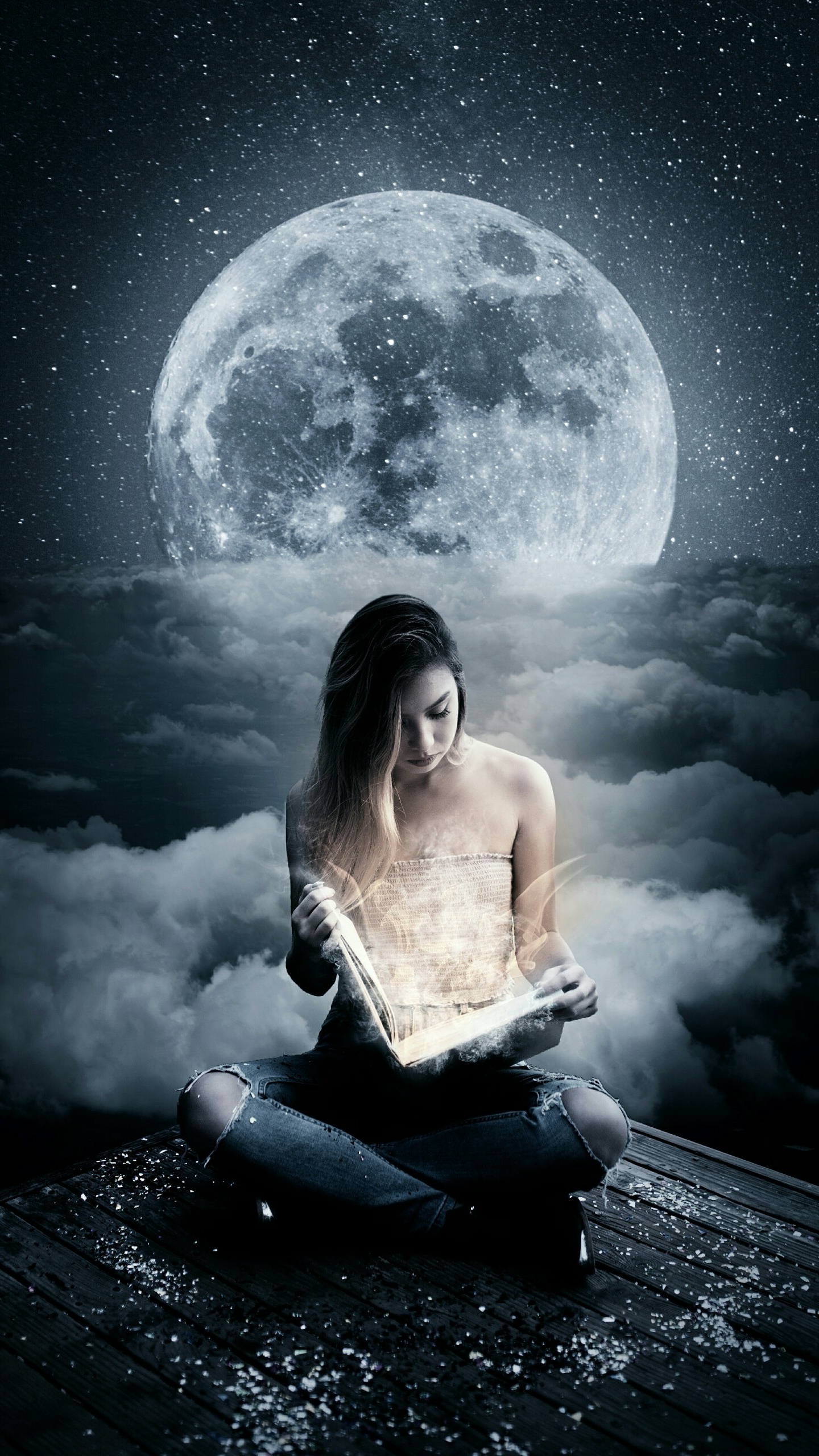 Обои Тикток, ютуб, атмосфера, луна, свет в разрешении 1440x2560