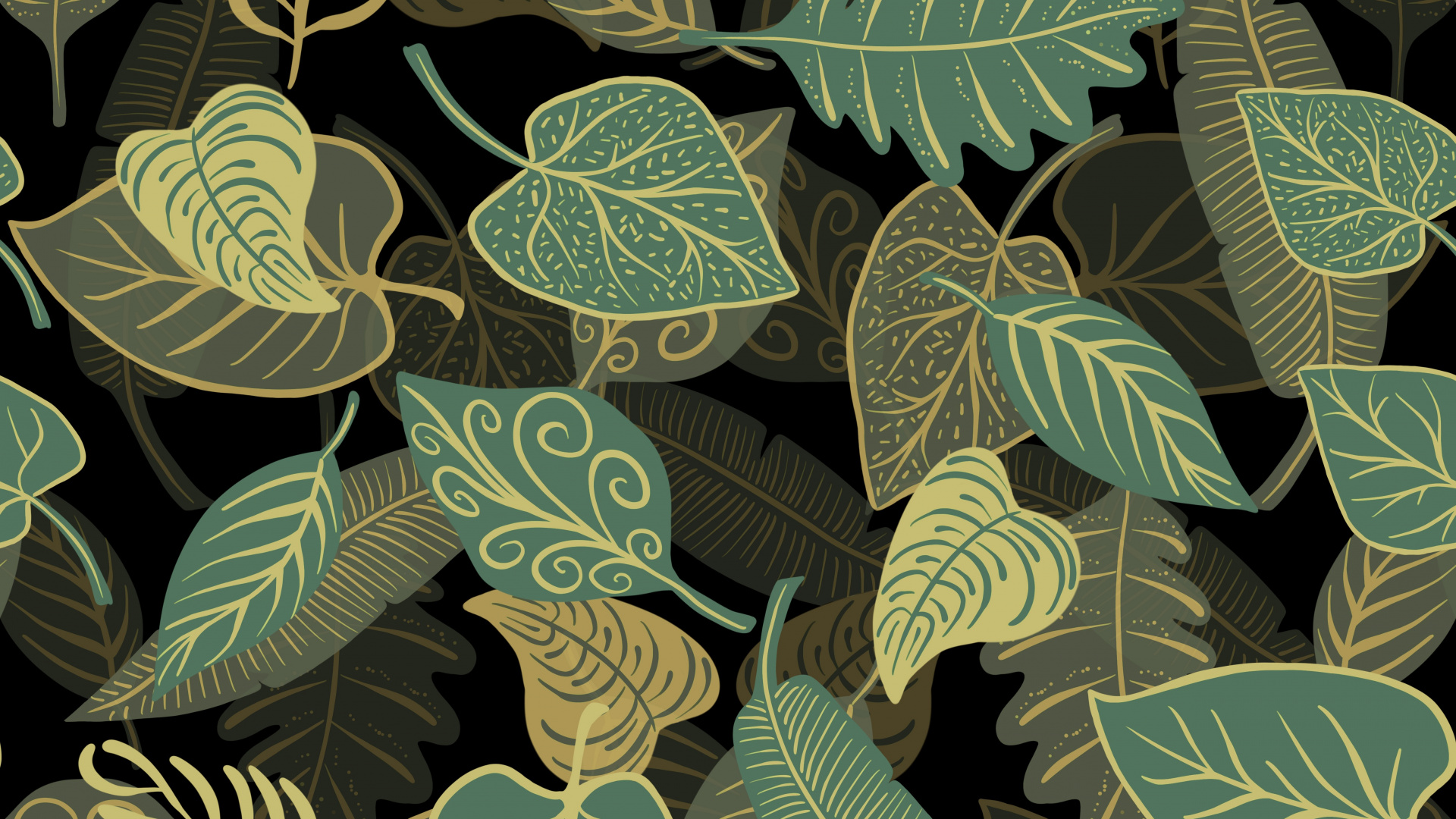 Обои лист, дизайн, узор, растение, симметрия в разрешении 1920x1080