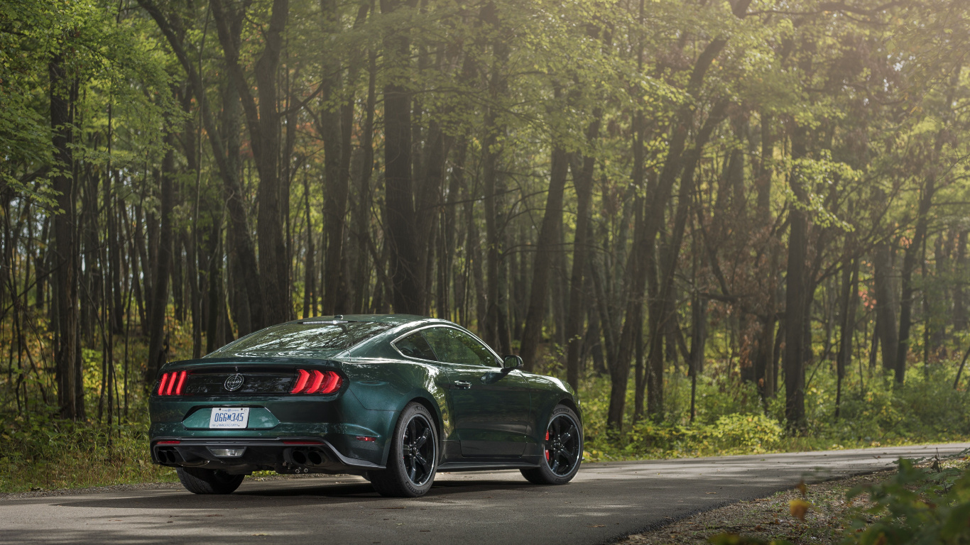 Обои авто, спорткар, ford, 2019 Форд Мустанг буллит, кузов купе в разрешении 1366x768