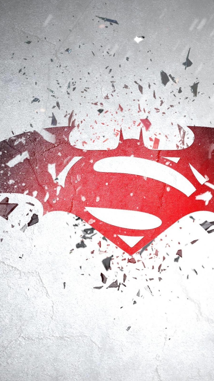 Обои Бэтмен, Супермен, Логотип супермена, красный цвет, вода в разрешении 720x1280