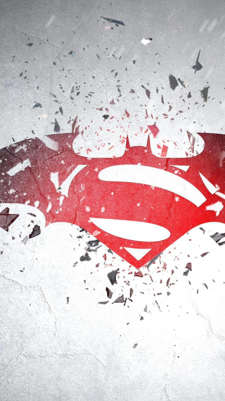 Обои Бэтмен, Супермен, Логотип супермена, красный цвет, вода в разрешении 750x1334