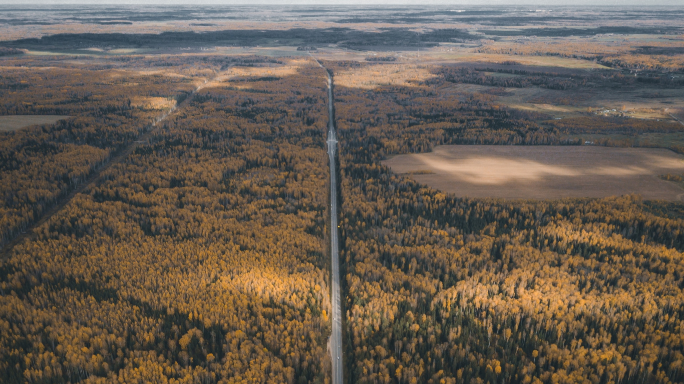 Обои вода, линия, тундра, пейзаж, тень в разрешении 1366x768