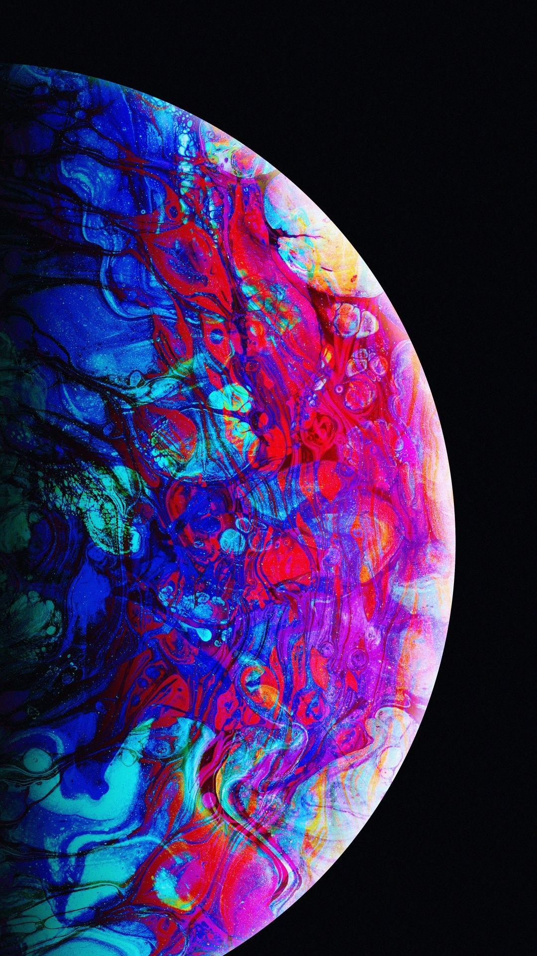 Обои круг, земля, арт, натуральный материал, электрик в разрешении 1080x1920