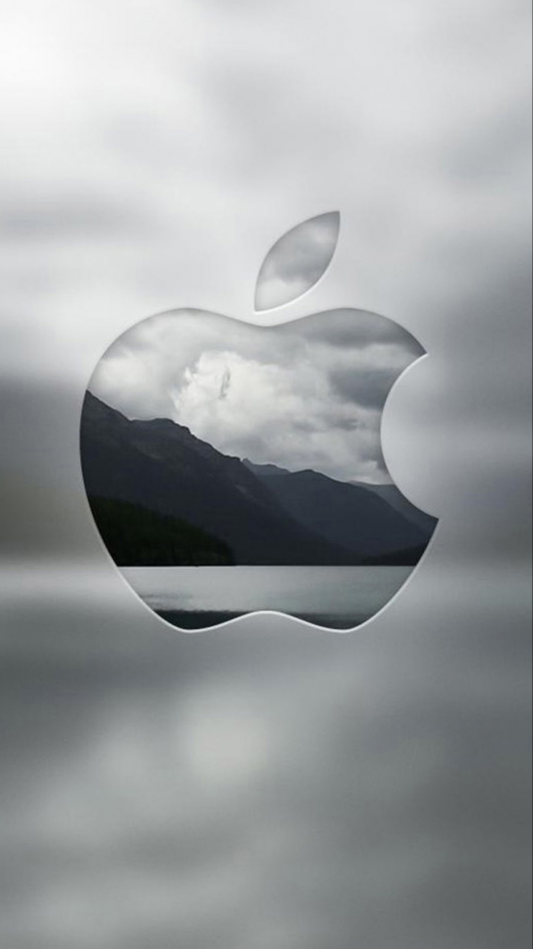 Обои apple, белые, облако, вода, лист в разрешении 1080x1920