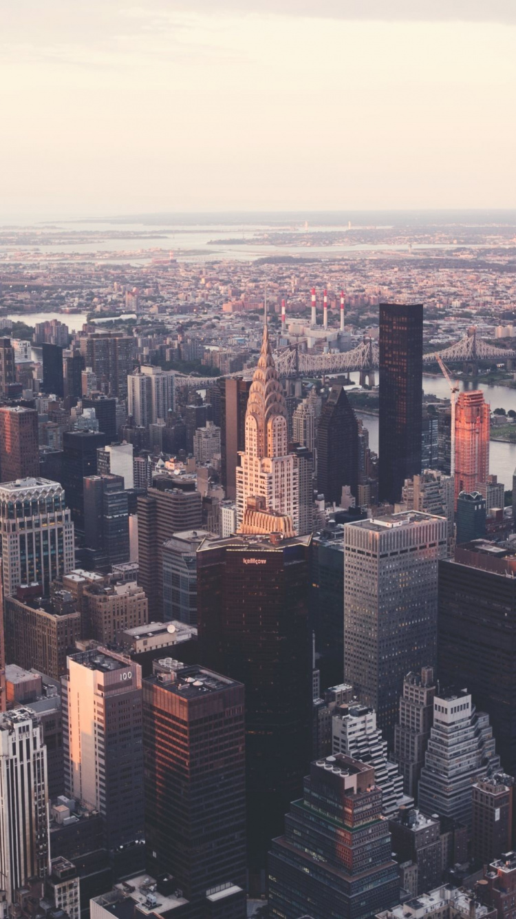 Обои город, городской пейзаж, городской район, метрополия, линия горизонта в разрешении 750x1334