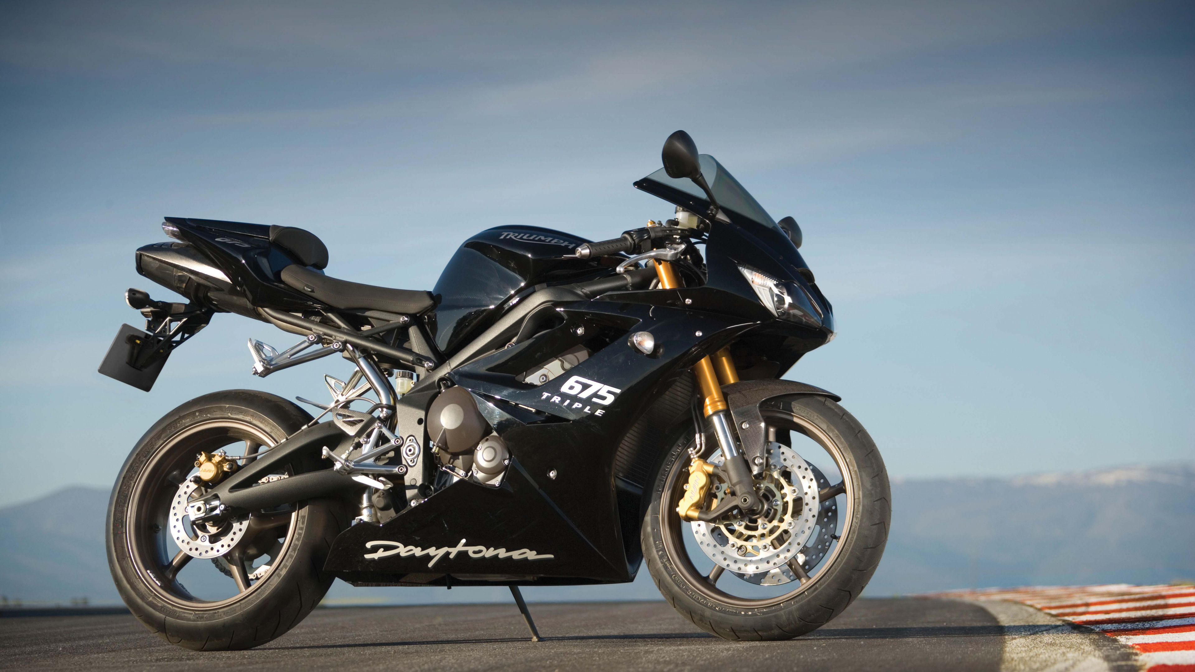 Обои Триумф дайтона 675, Мотоциклы Triumph, мотоцикл, авто, автомобильные шины в разрешении 3840x2160