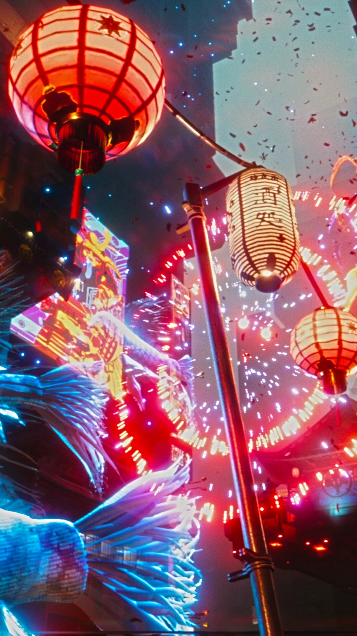 Обои Киберпанк, Киберпанк 2077, Киберпанк 2020, киберпанк 2077 парад, Ведьмак 3 дикая охота в разрешении 720x1280